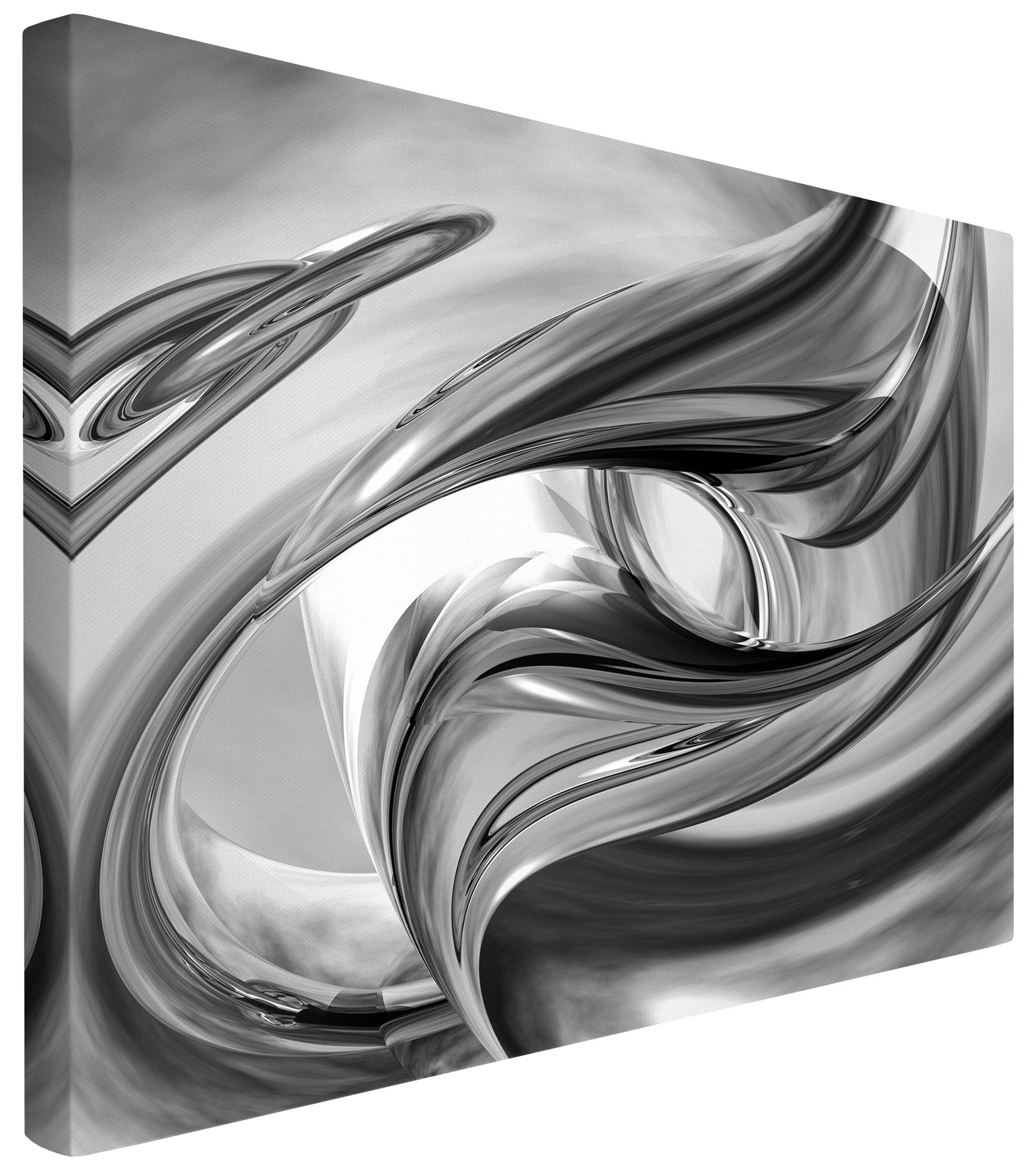 Leinwandbild Abstrakt Modern Illusionary schwarz weiss Bild auf Leinwand Groß XXL
