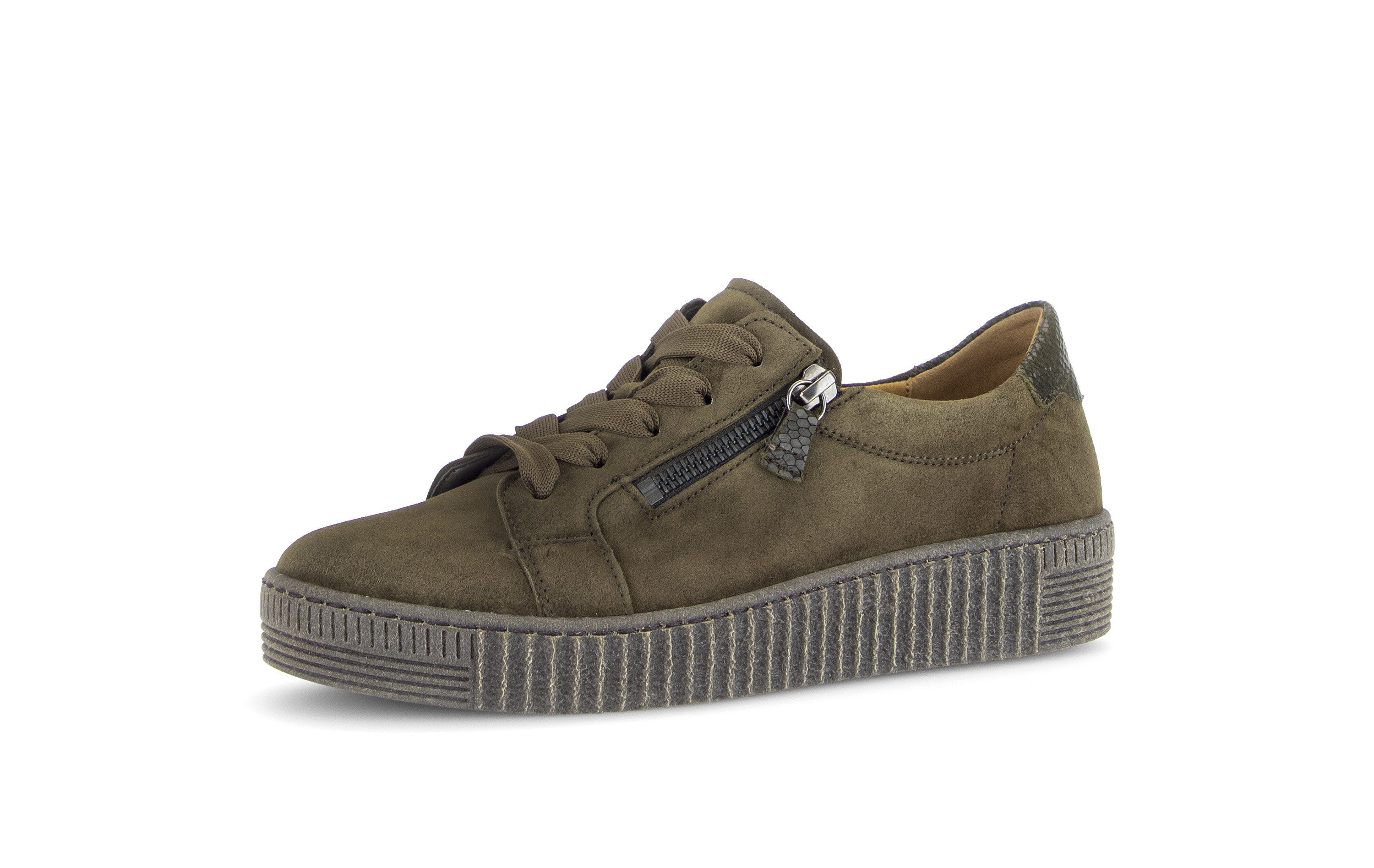 Gabor Plateausneaker Freizeitschuh, Halbschuh, Schnürschuh mit dezentem Fresenbesatz
