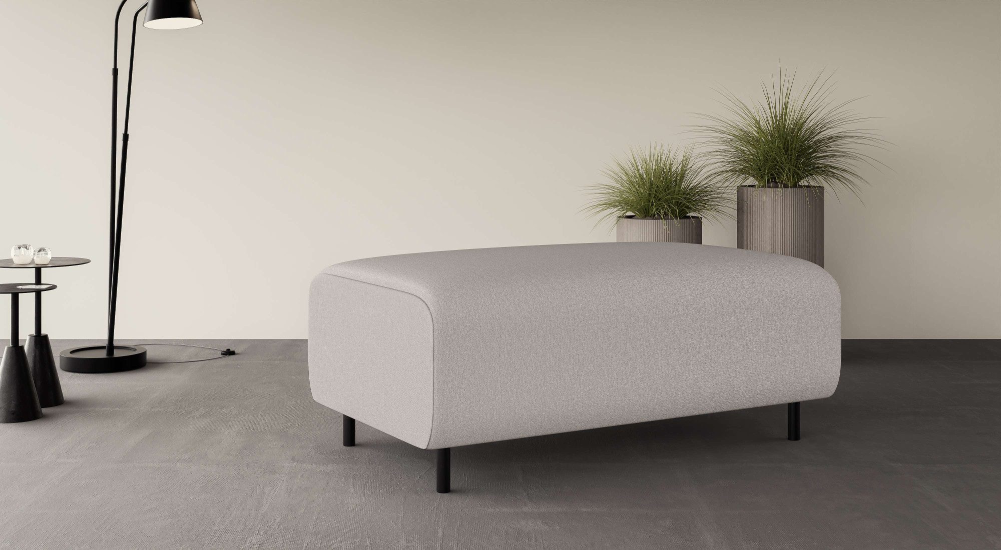 Home affaire Polsterhocker "ARROS groß mit Wellenunterfederung, Maße B/T/H: günstig online kaufen