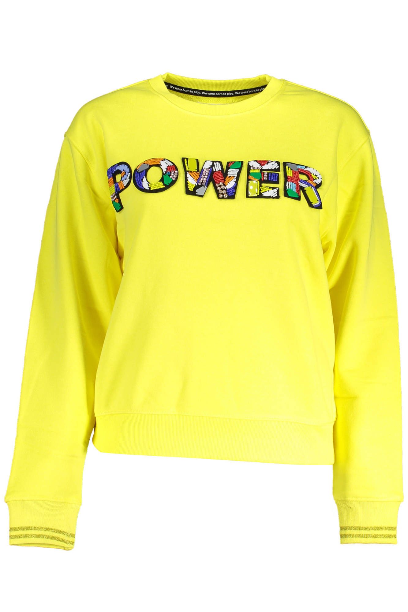 Desigual Sweatshirt Gelbes Damen-Langarm-Sweatshirt mit Applikation und