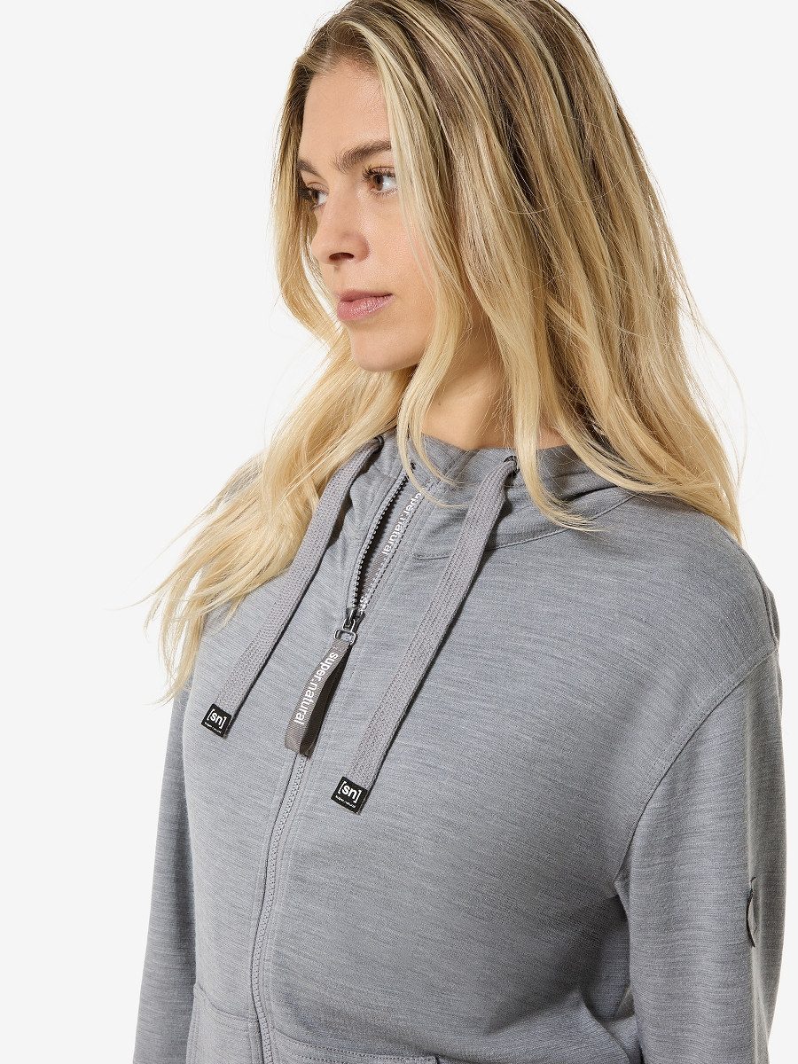 SUPER.NATURAL Hoodie für Damen, nachhaltig, Merino SOLUTION BIO pflegeleicht