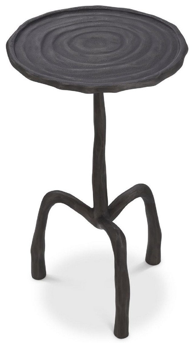 - in - Luxus Bronzefarben Holzoptik Casa Beistelltisch Möbel Möbel 48 27,5 Tisch - Runder Beistelltisch Ø Metall cm x H. Padrino Luxus