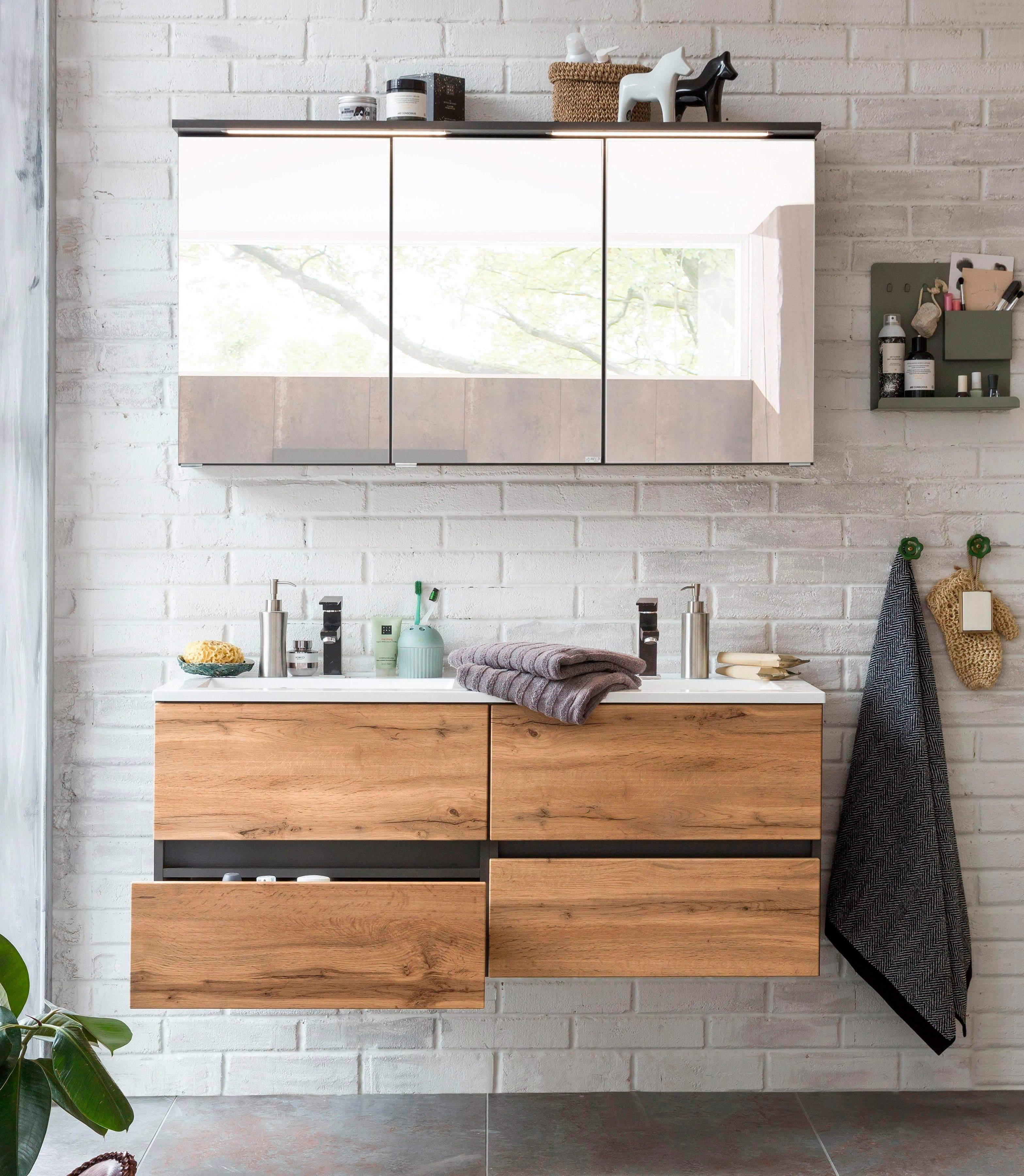 welltime Badmöbel-Set Lucca, (2-St), Doppelwaschtisch, Breite 120 cm günstig online kaufen