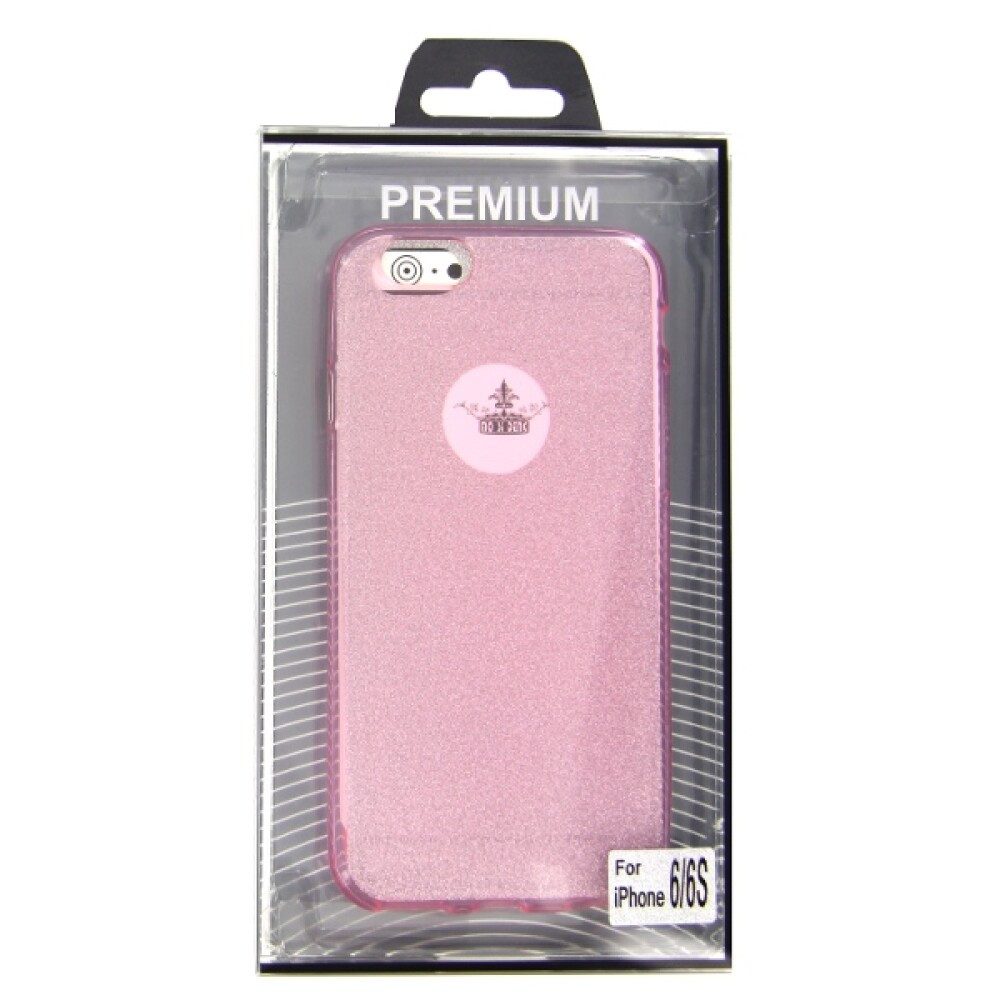 Handytasche TPU Handyhülle für iPhone 6 6S Pink Glitter Schutzhülle Tasche (Bumper)