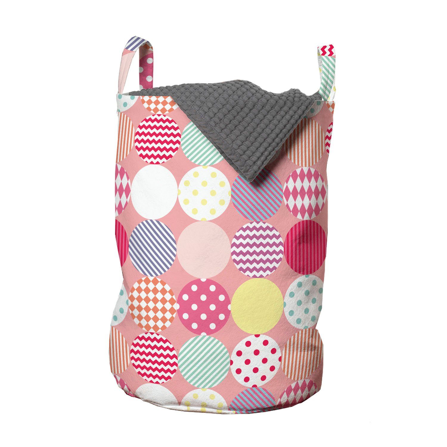 Abakuhaus Lustige Kordelzugverschluss Stripes Waschsalons, geometrisch Wäschesäckchen Griffen für Wäschekorb mit Kreise