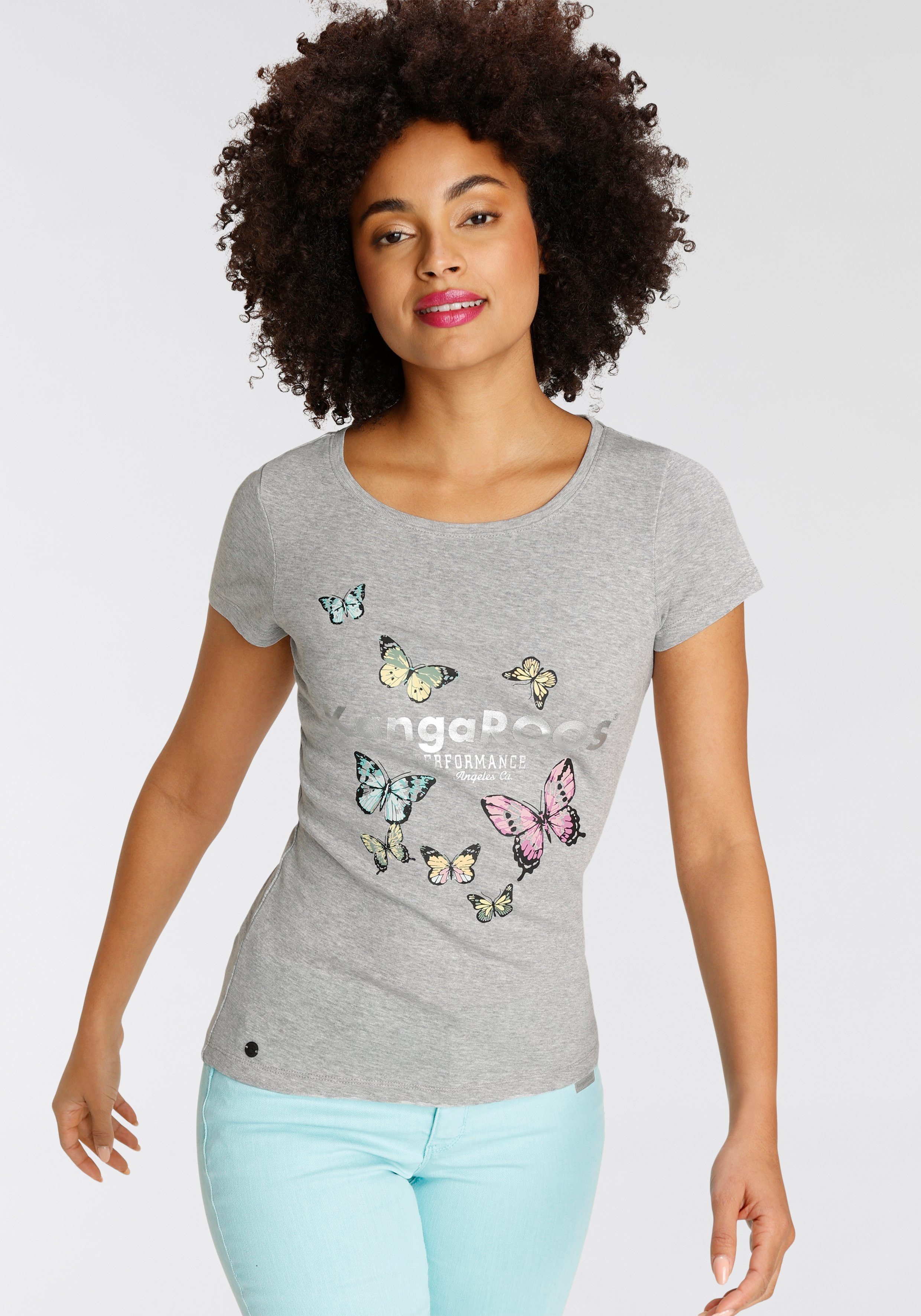 KangaROOS T-Shirt Kurzarm, körpernahe Passform, aus günstig online kaufen