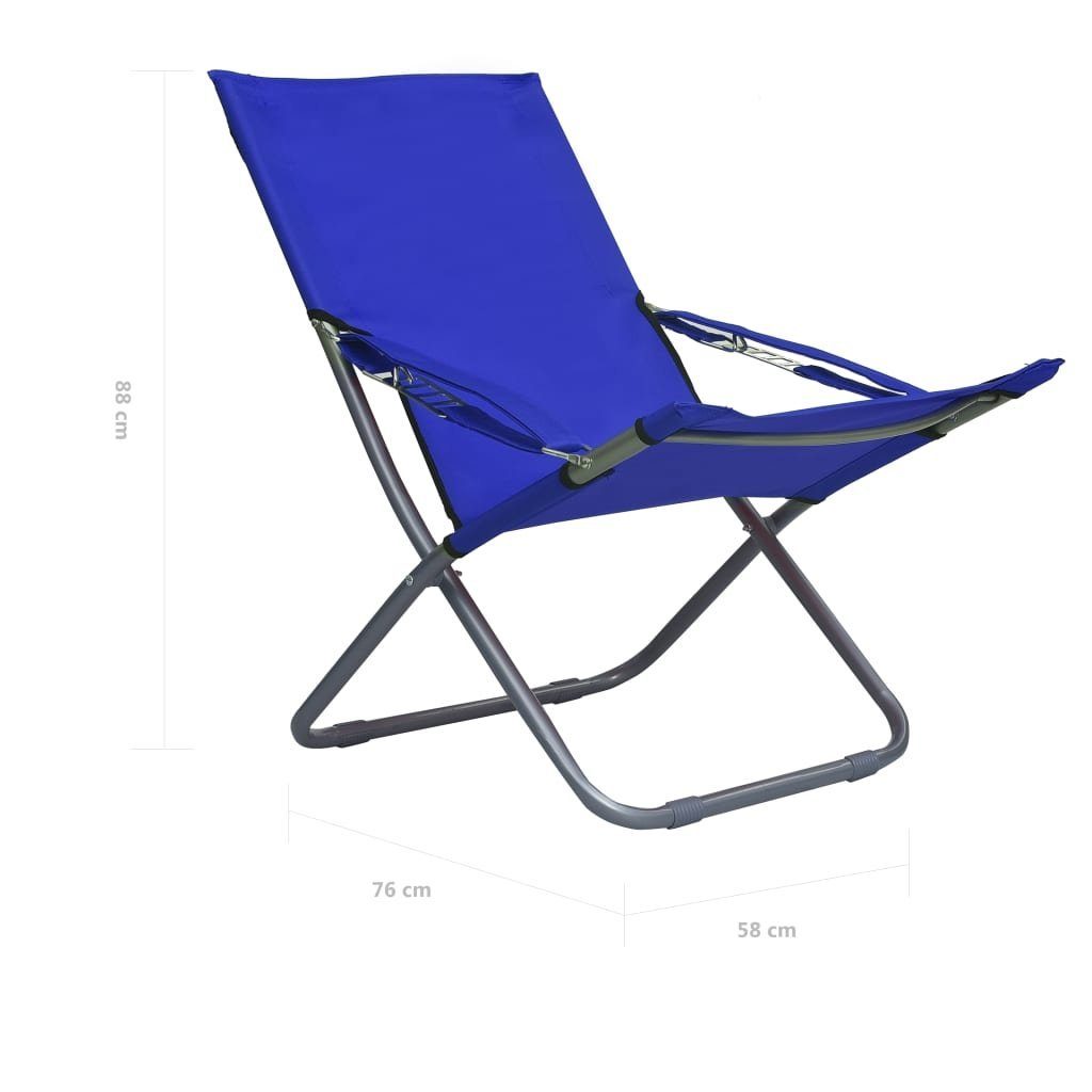 furnicato Gartenstuhl Klappbare Strandstühle 2 Stoff Stk. Blau