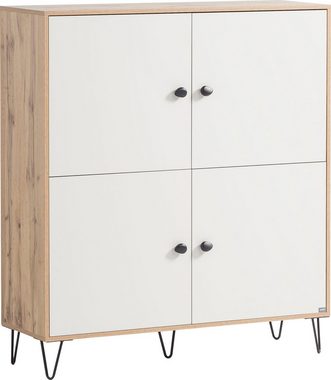 LOOKS by Wolfgang Joop Highboard Looks Organic, Mit hochwertigen Metallbeschlägen und Softclose-Scharnieren