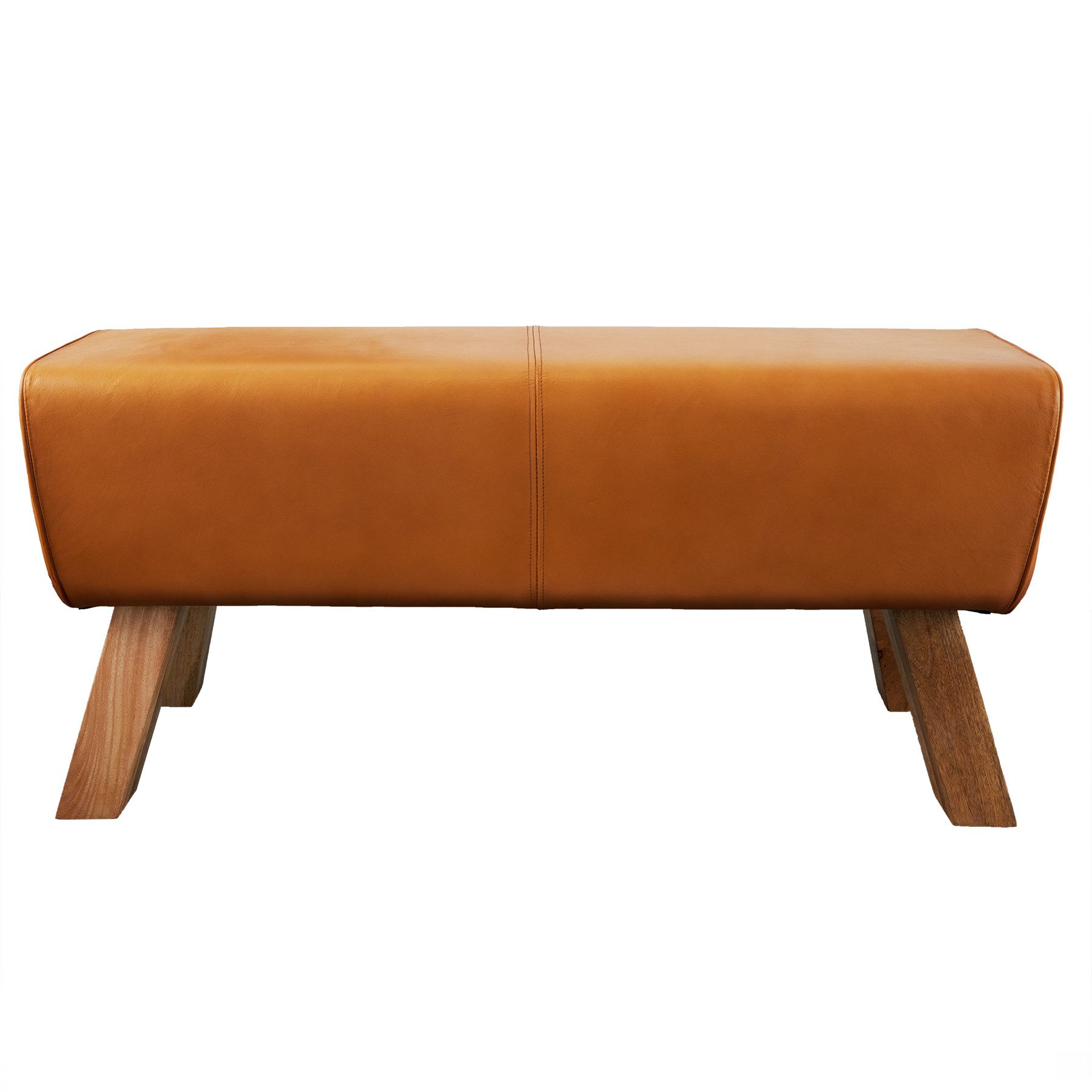 riess-ambiente Sitzbank TURNBOCK 100cm cognac / natur (Einzelartikel, 1-St), Wohnzimmer · Massivholz · Echtleder · Retro Design