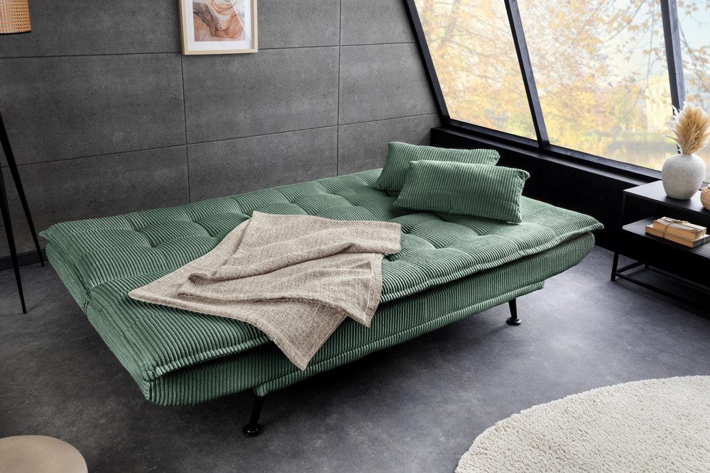 riess-ambiente Schlafsofa JAZZ 190cm grün – 3-Sitzer Sofa mit Bettfunktion, Cordbezug, modern, Einzelartikel 1 Teile, komfortable Ausziehcouch mit Polsterung –  – Bild 5 von 5