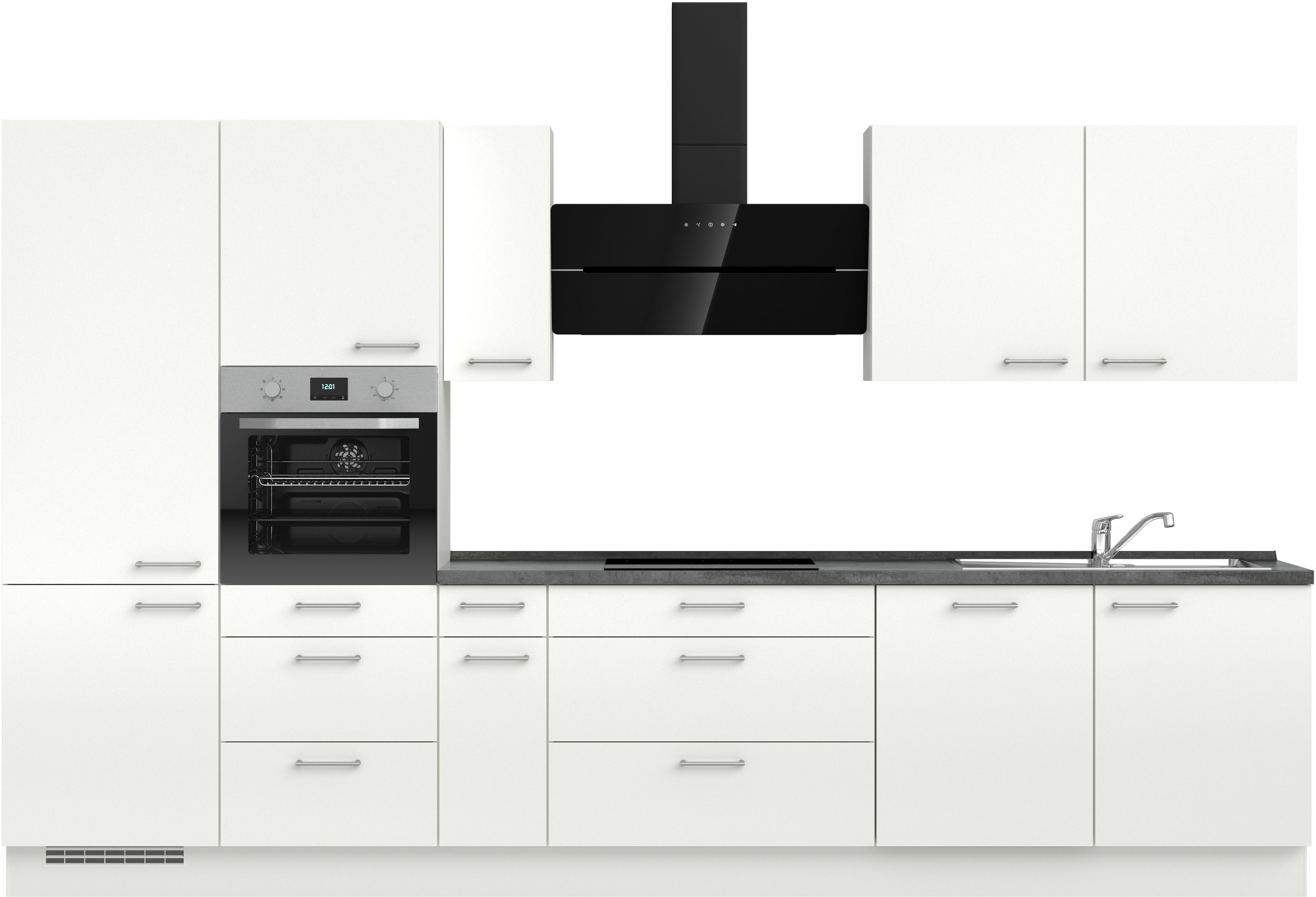 nobilia® Küchenzeile "Laser II", NEU: individuell anpassbar mit gratis Profi-Beratung, vormontiert, 180 cm breit, optional mit verschiedenen E‑Geräte-Sets