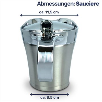 Gravidus Sauciere Thermo-Sauciere Einhand Soßenkanne mit ca. 400 ml aus Edelstahl