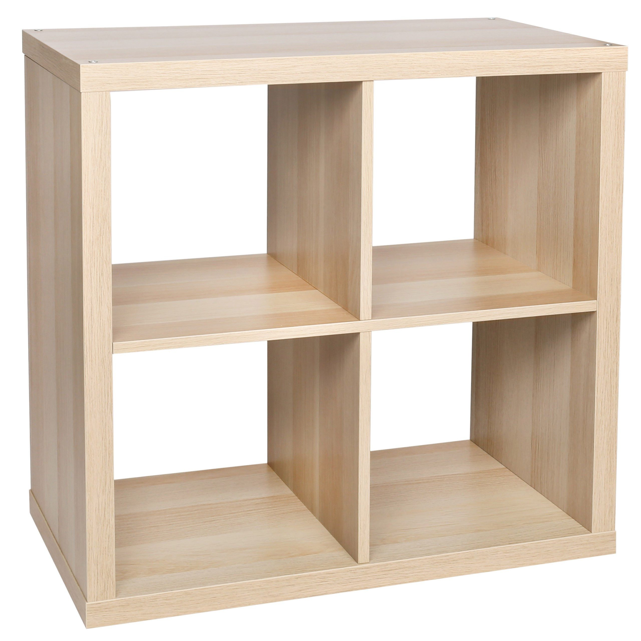 Sarcia.eu Bücherwand KALLAX Regal, Ordner- Eiche gebeizt weiß 77x77 cm IKEA