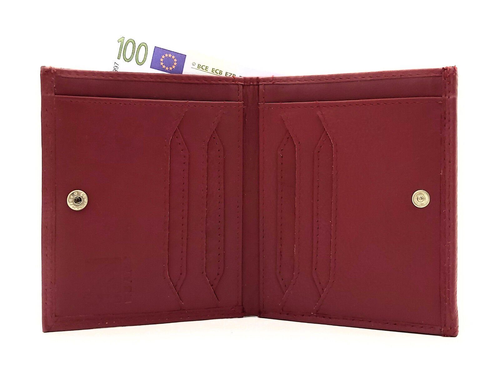 Portemonnaie Leder RFID echt JOCKEY CLUB Münzfach, Schutz, Schachtel extra Wiener Farbe Geldbörse großes cherry mit rot