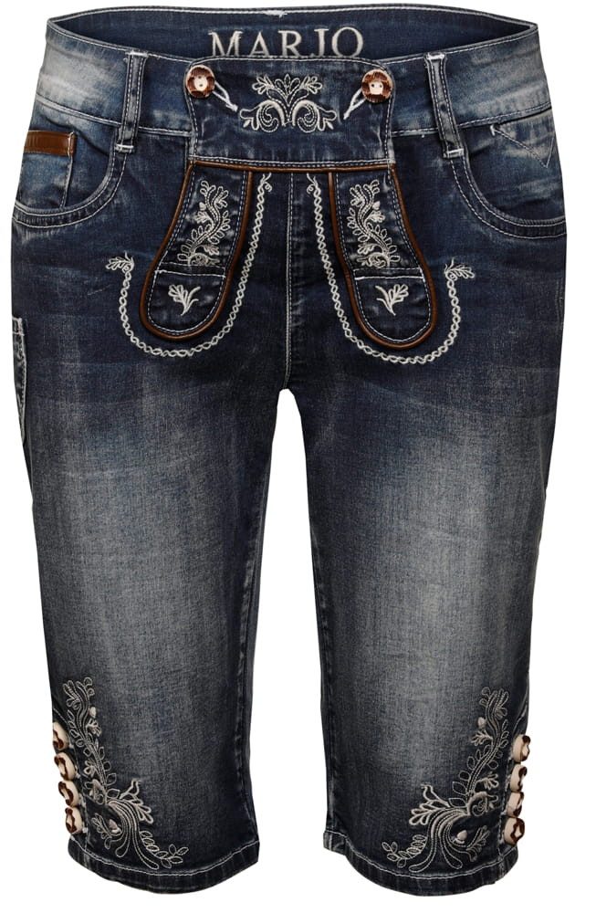 Hangowear Trachtenjeans Trachtenjeans Franziska Capri 2 mit Knöpfen blau