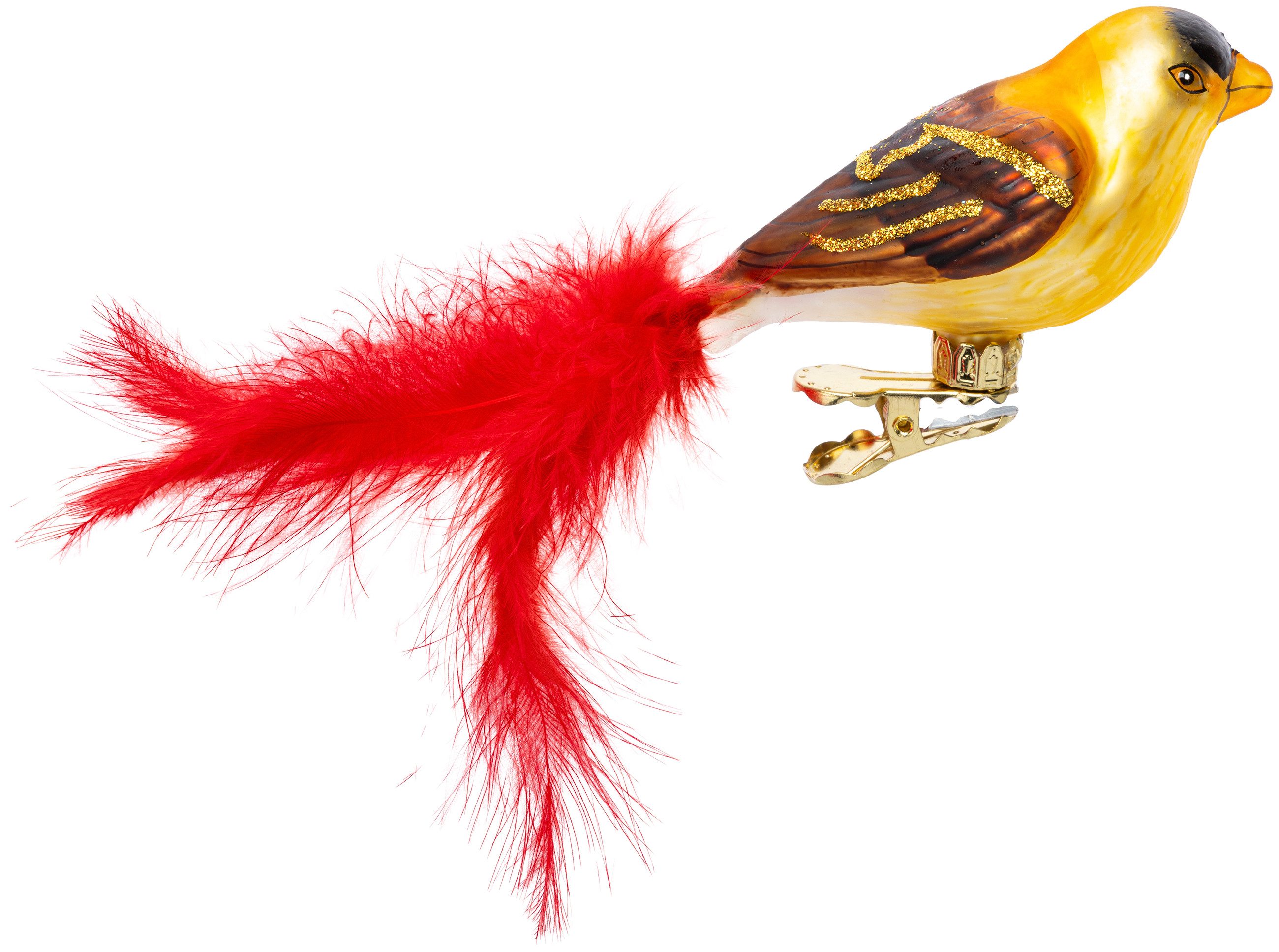 SIKORA Christbaumschmuck Clip Vogel besondere Weihnachtskugel Glas Anhänger – BS194, Christbaumschmuck Deko - traditionell, witzig & außergewöhnlich
