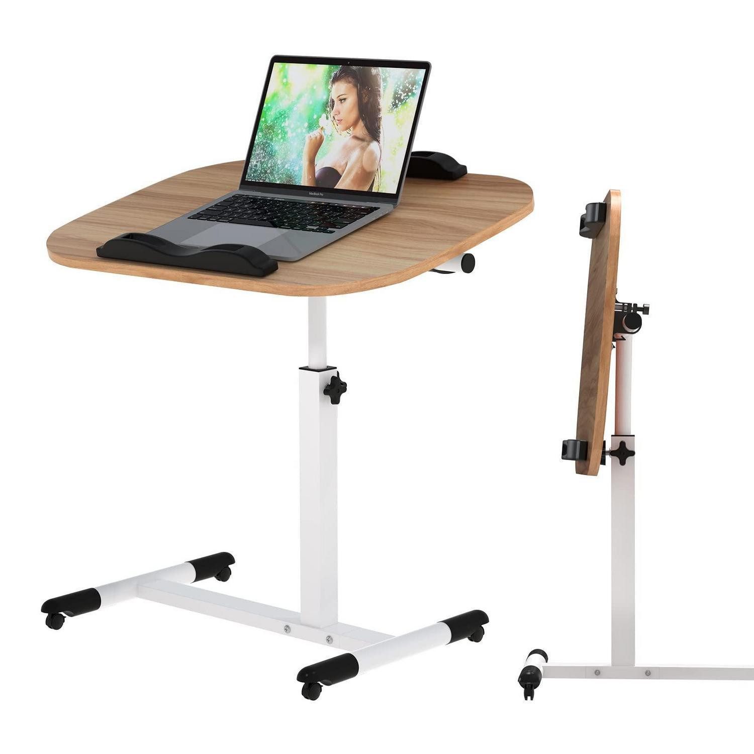 LuxusKollektion Laptoptisch Computertisch höhenverstellbar 60x40cm mit Rollen (1-St)