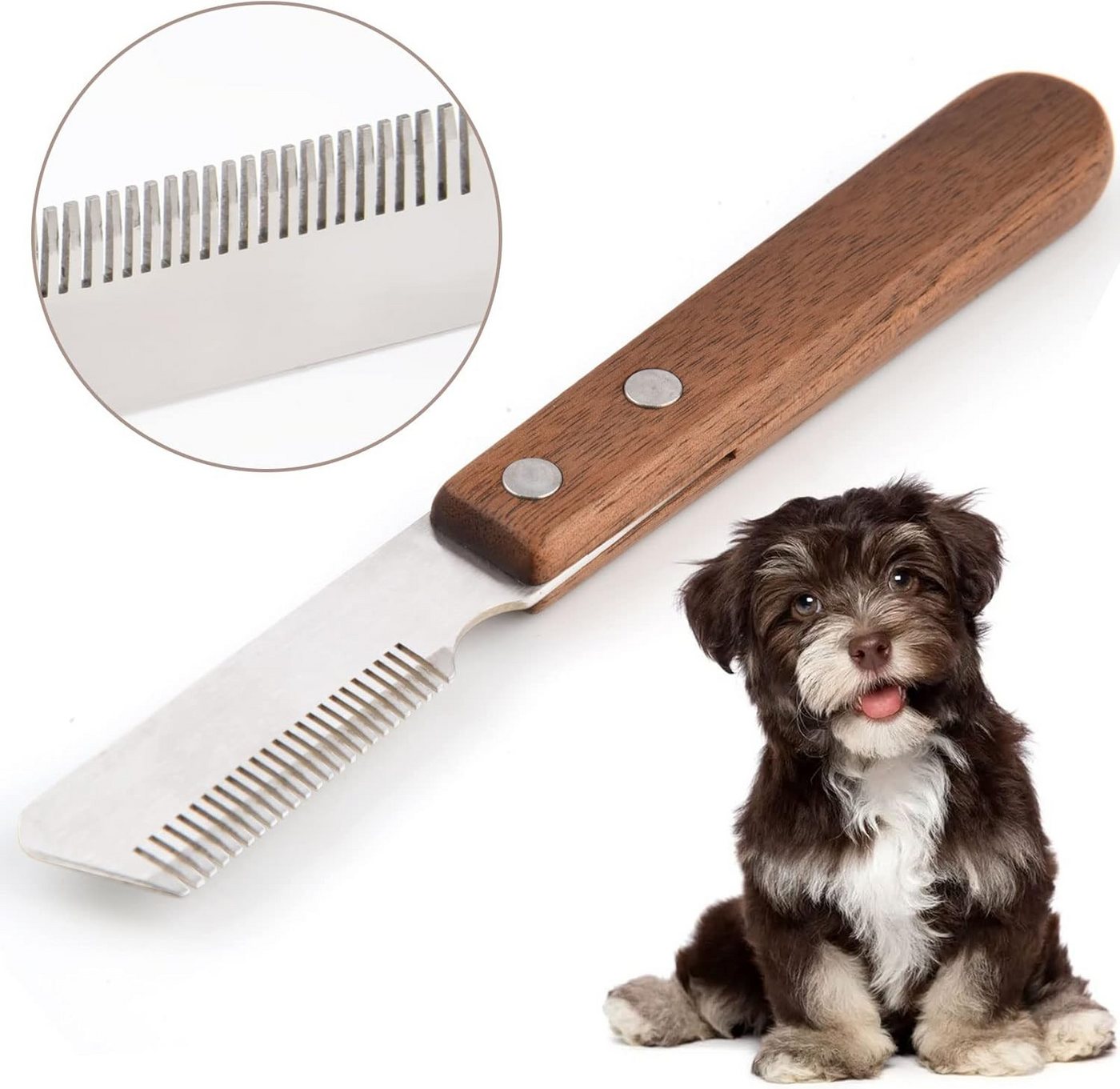 FELIXLEO Fellkamm Trimmmesser fuer Hunde Trimm Messer Pflegemesser Rechtshaendig, (1-tlg)