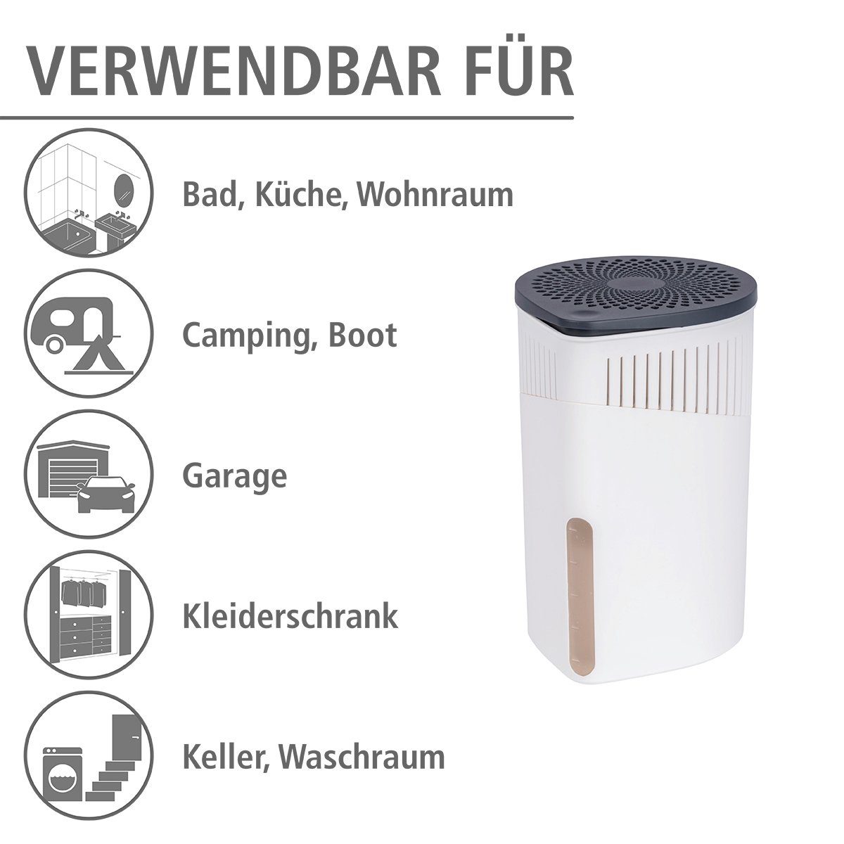 WENKO Luftentfeuchter Drop, für 80 m³ Räume, 1 x 1000 g