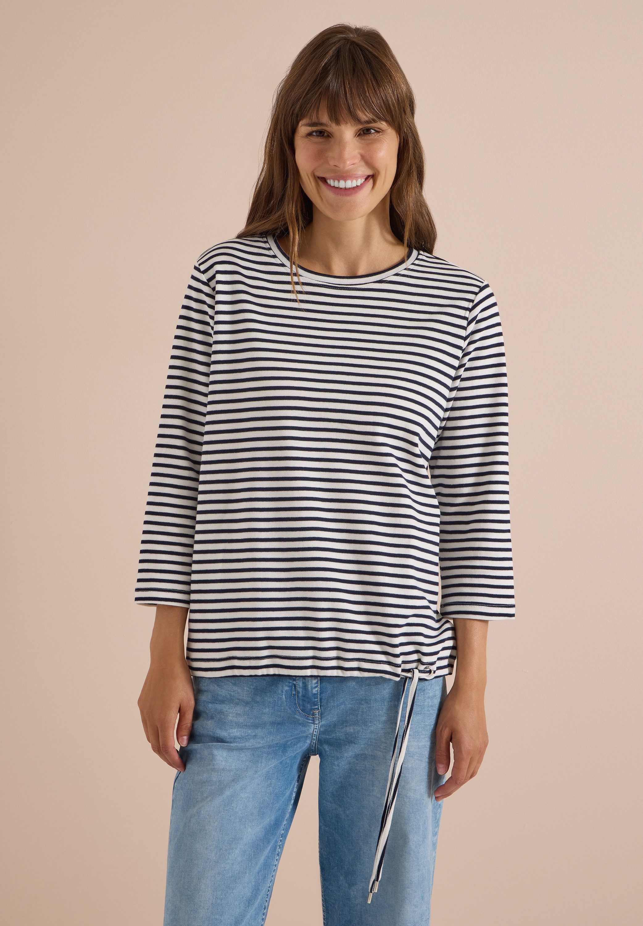 CECIL 3/4-Arm-Shirt aus reiner Baumwolle