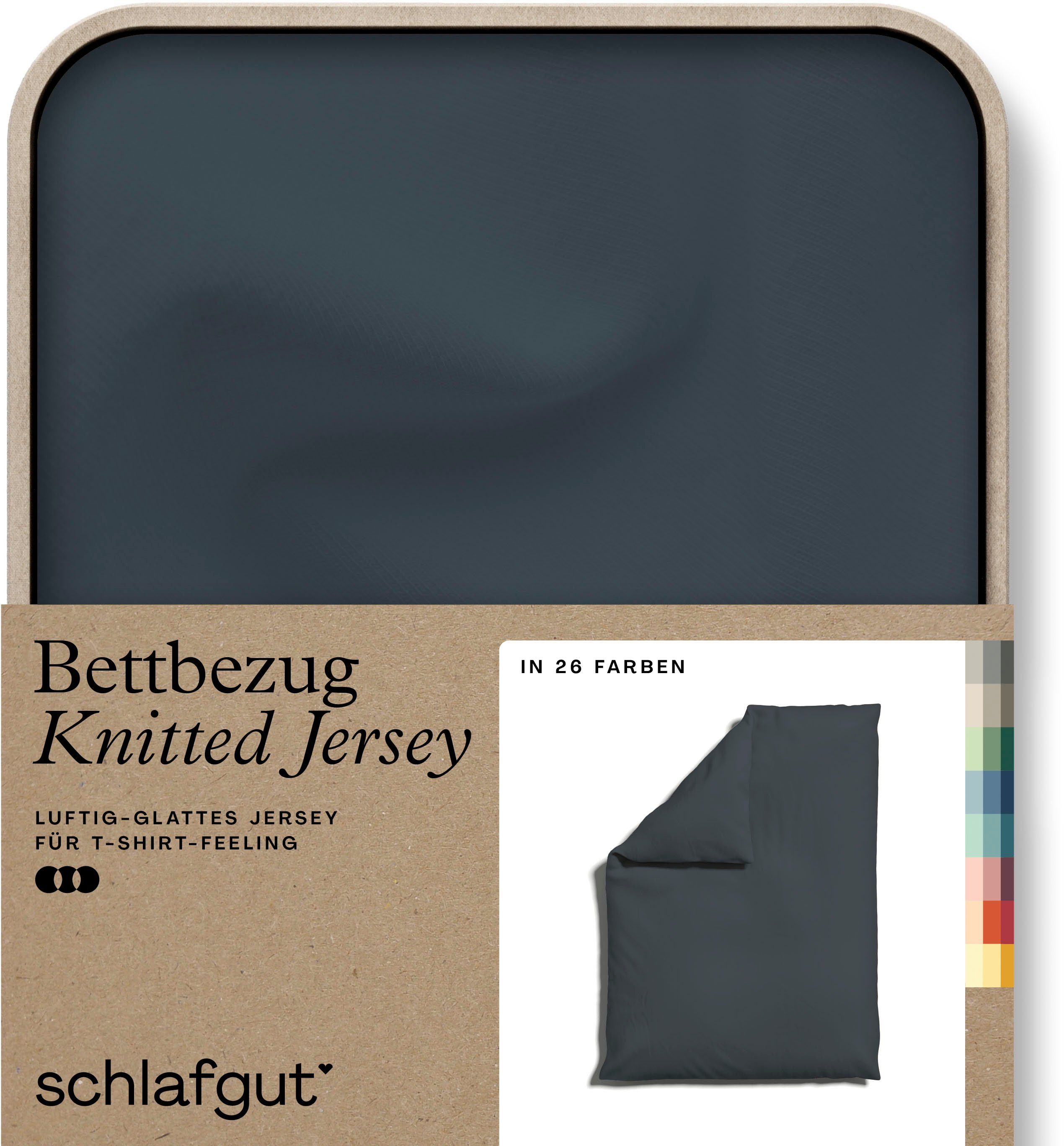 Bettbezug Knitted Jersey uni, aus Bio-Baumwolle mit Elasthan, Reißverschluss