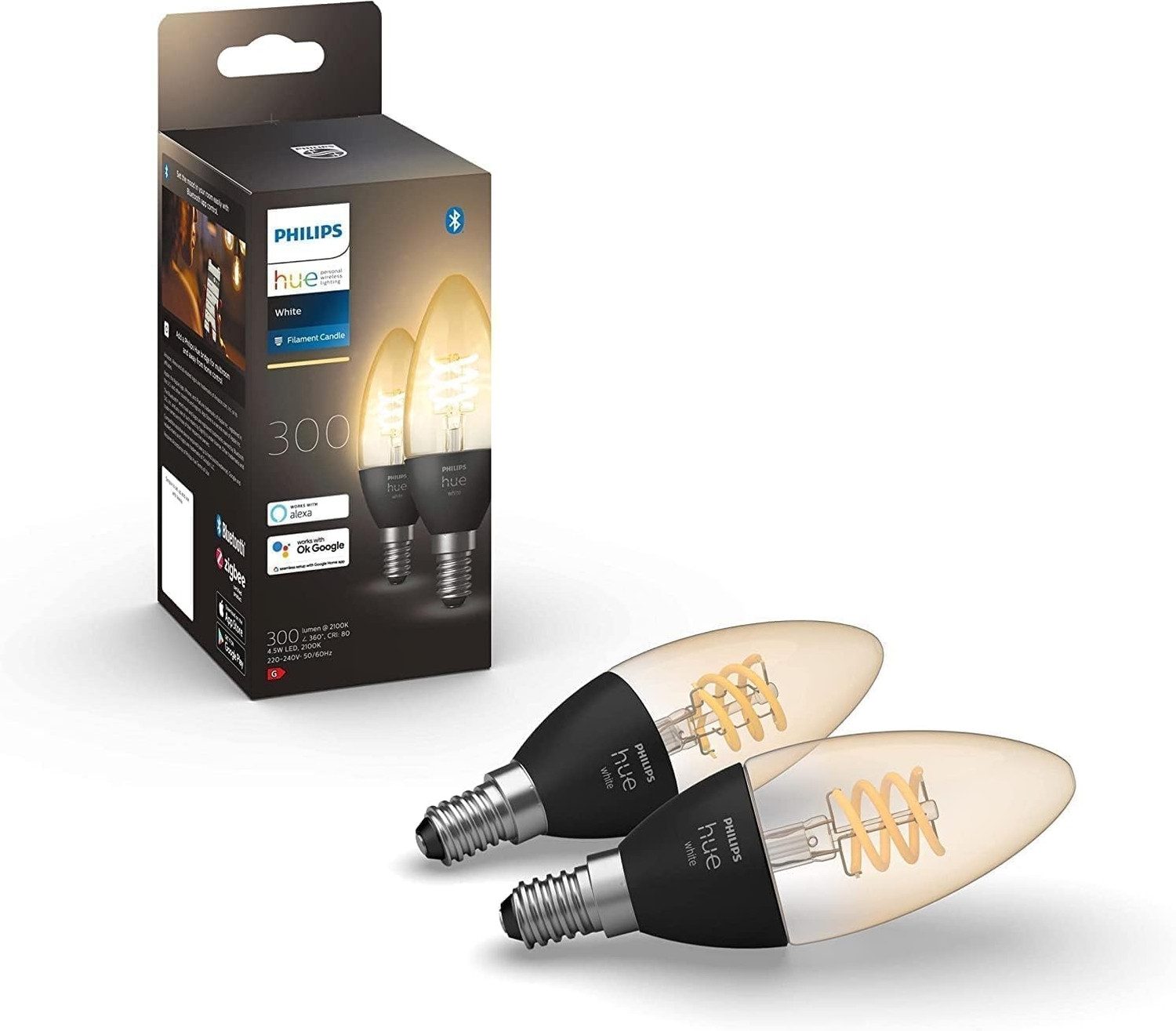 Philips Smarte LED-Leuchte Hue White Filament, LED, Warmweiß, Einfache Einrichtung per Bluetooth