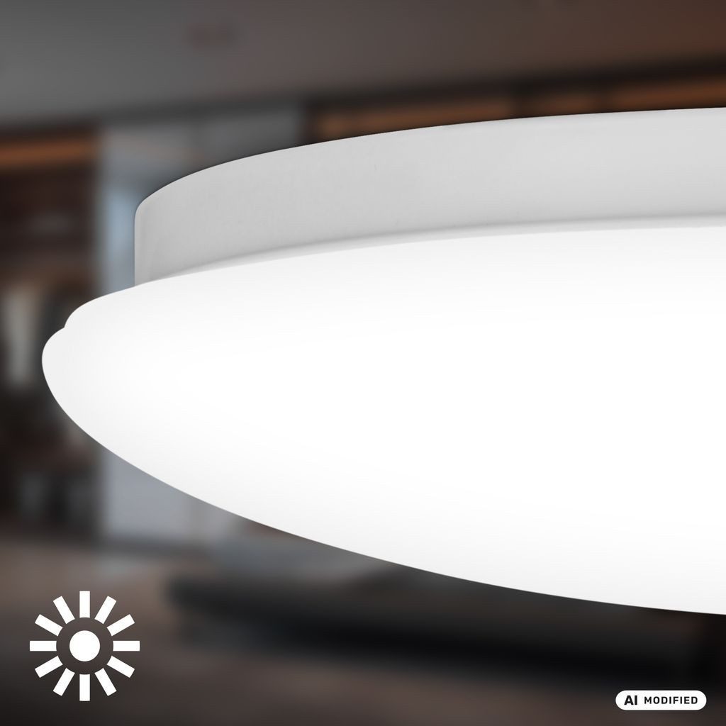 Briloner Leuchten LED Deckenleuchte LED Deckenlampe Spritzwasserschutz, LED fest integriert, 4000K - Neutralweiß, 28x6,5 cm, Badezimmer, Küche, Büro
