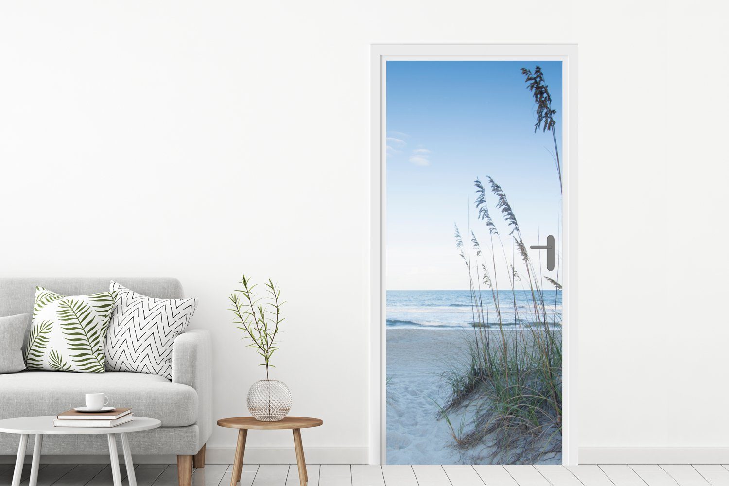 MuchoWow Türtapete Strandhafer wächst im Sand der Dünen, Matt, bedruckt, (1 günstig online kaufen