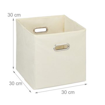 relaxdays Aufbewahrungsbox 4 x Aufbewahrungsbox Stoff beige