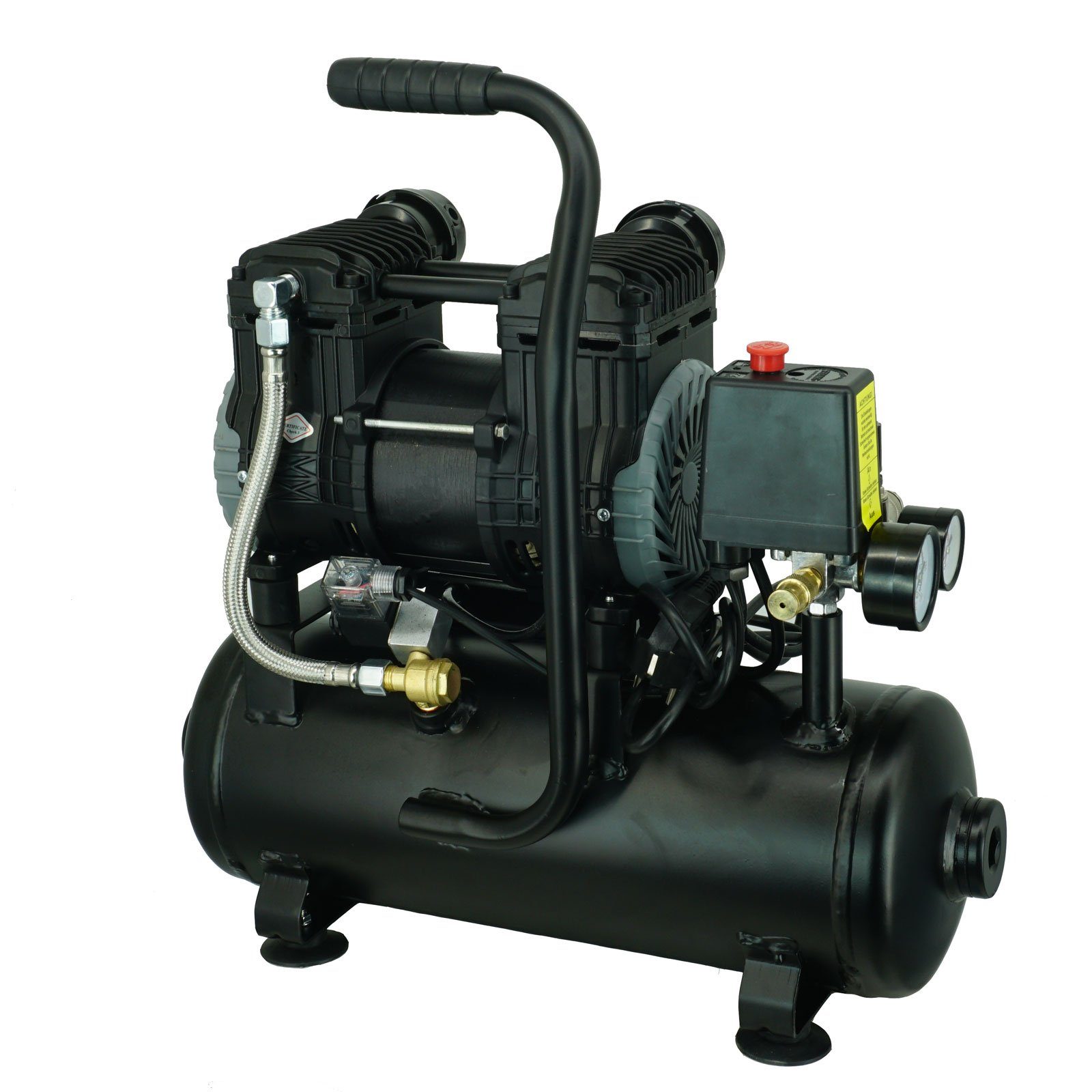 TRUTZHOLM Kompressor Silent Flüsterkompressor tragbar 9L Kompressor leise, ölfrei, 900 W, max. 8 bar, 9 l, Komplett-Set, 1-tlg.
