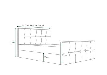 pressiode Polsterbett Doppelbett Polsterbett Boxspringbett mit Bettkasten DAST