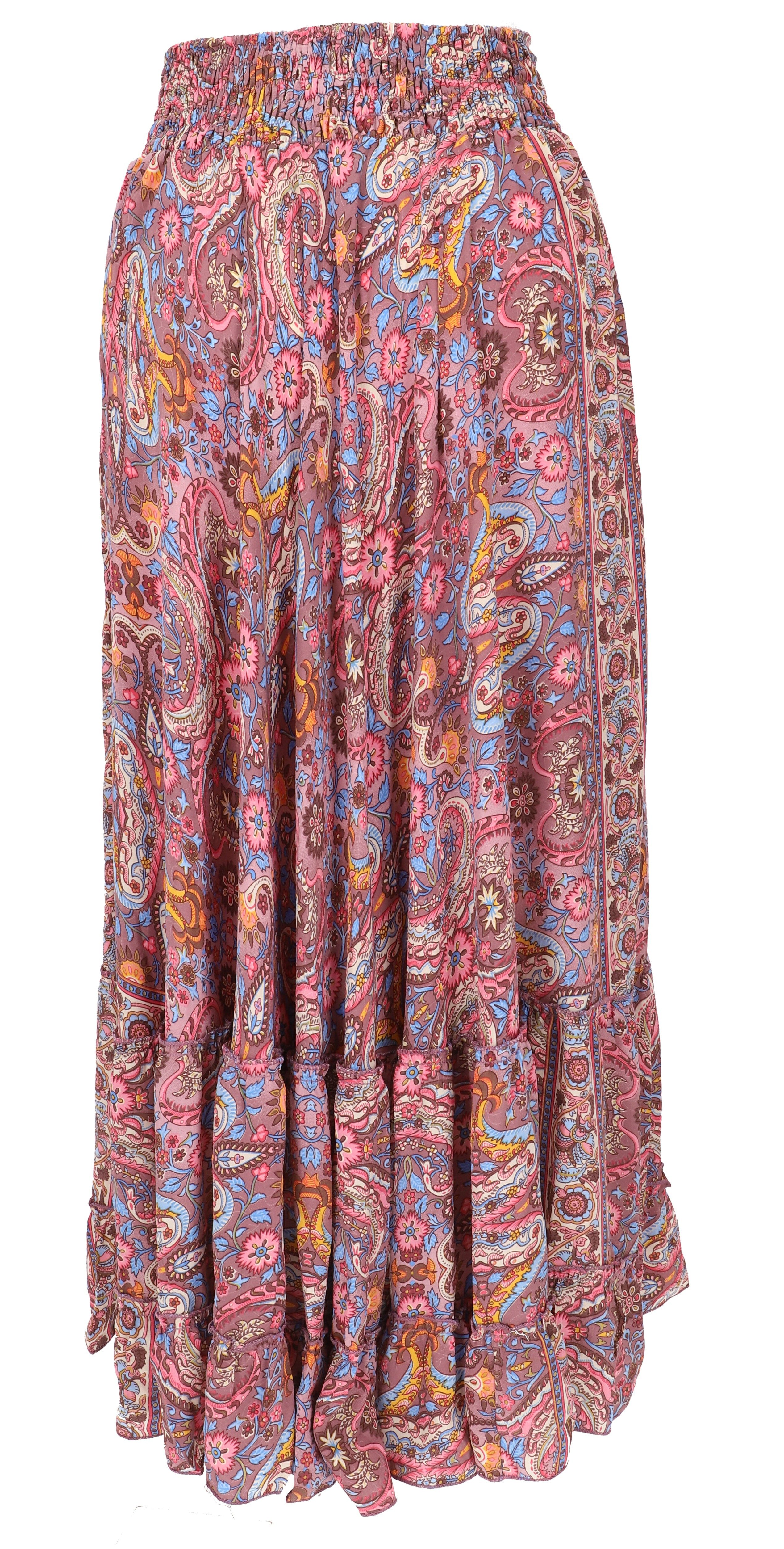 Guru-Shop Minirock Langer Boho Stufenrock, Maxirock Hippie chic,.. alternative Bekleidung – Bild 5 von 5