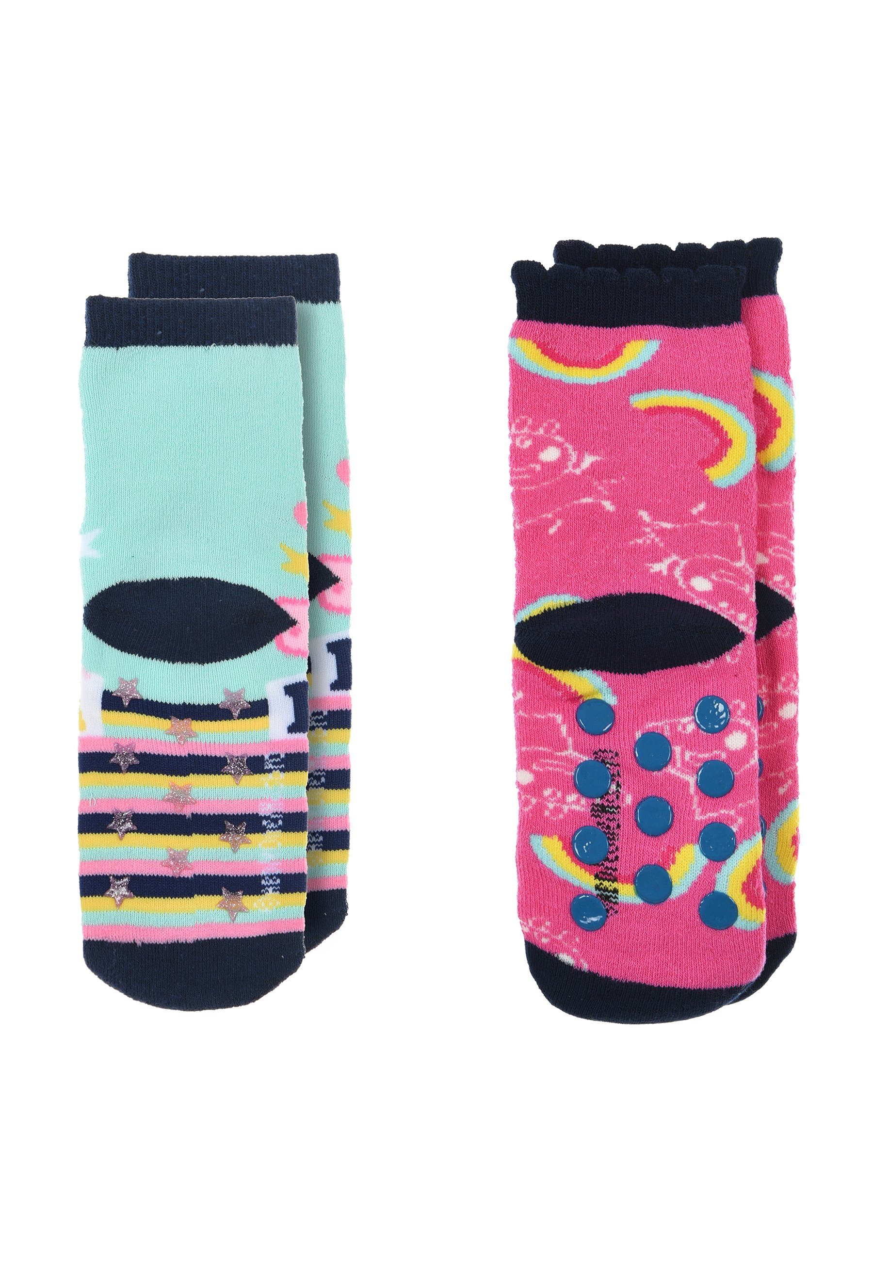 Pig Mädchen Peppa anti-rutsch Noppen Socken (2-Paar) ABS-Socken mit Strümpfe Wutz Peppa