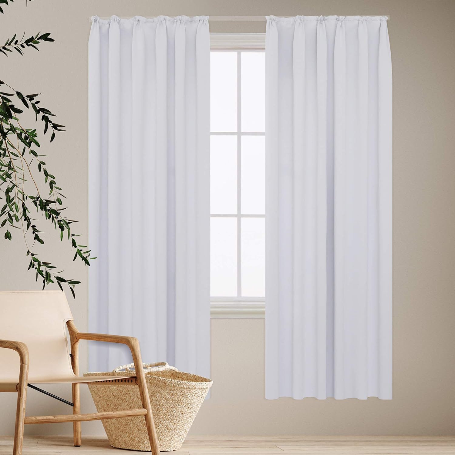 Deconovo Verdunkelungsvorhang Gardinen mit Kräuselband Vorhänge Wohnzimmer günstig online kaufen