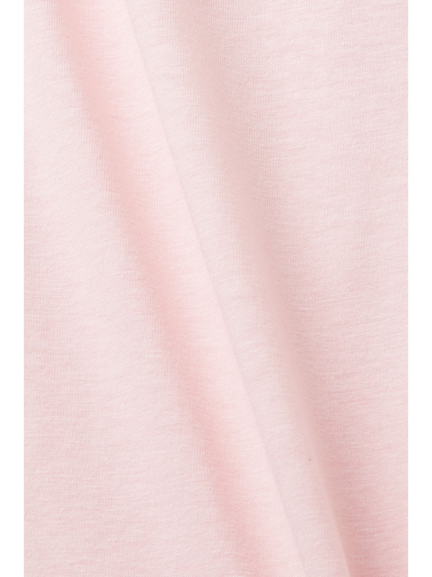PINK Esprit T-Shirt 100 (1-tlg) T-Shirt mit % PASTEL Baumwolle Rundhalsausschnitt,