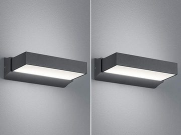 meineWunschleuchte LED Außen-Wandleuchte, LED fest integriert, Warmweiß, 2er-Set Fassadenbeleuchtung Hauswand, Außenlicht IP 65, Anthrazit