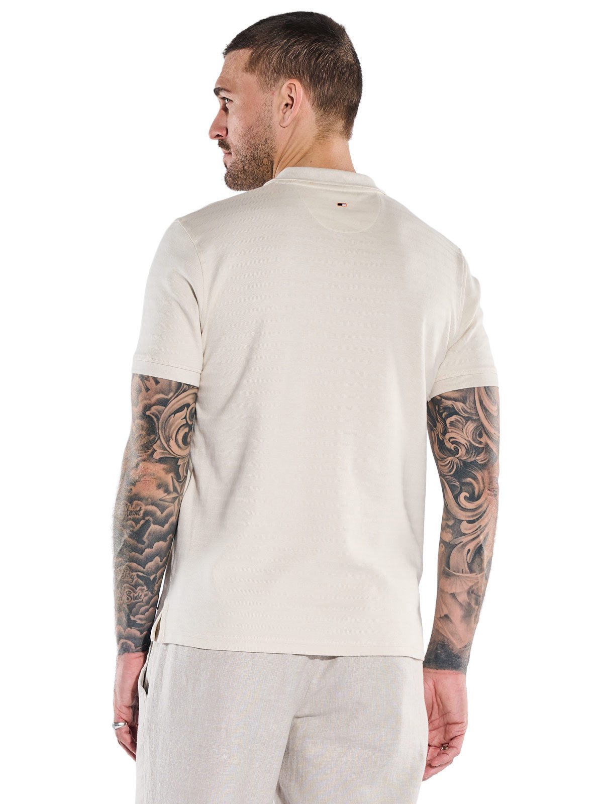 emilio adani Poloshirt Herren Modisches Poloshirt mit Zipper, Beige