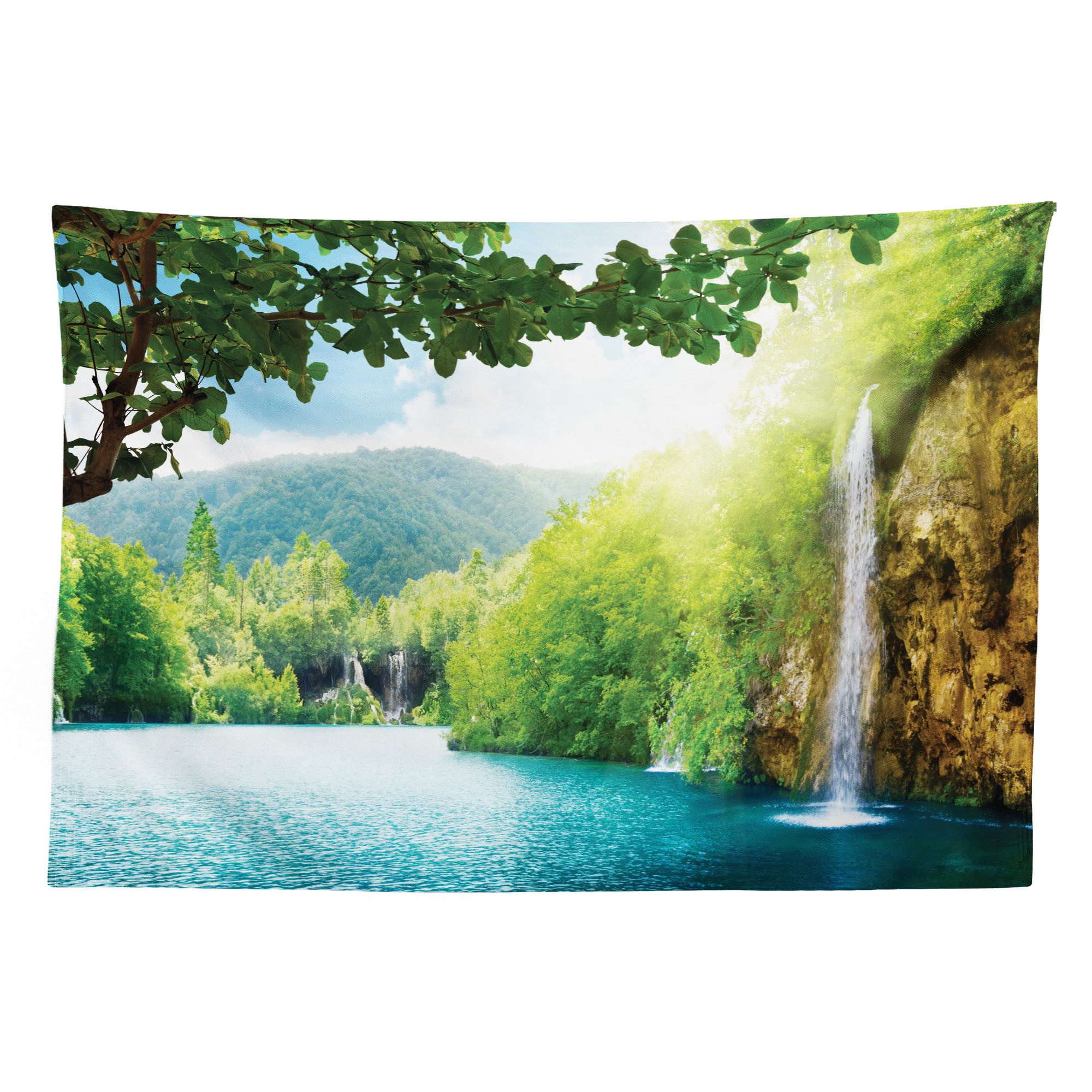 Abakuhaus Wandteppich aus Weiches Mikrofaser Stoff Für das Wohn und Schlafzimmer, rechteckig, Landschaft Crotian Lake Forest