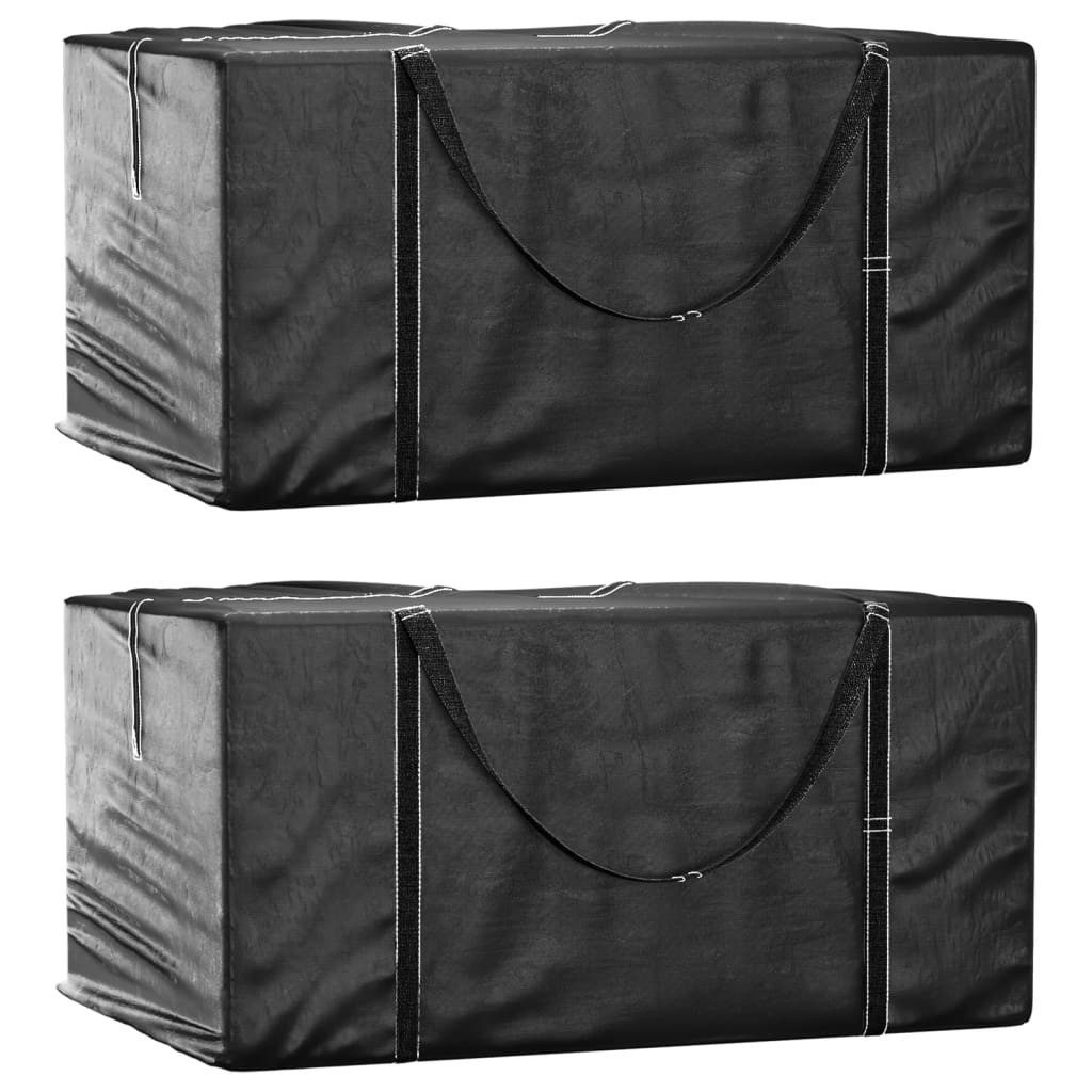 vidaXL Gartenmöbel-Schutzhülle 150 x 75 x 75 cm Aufbewahrungstasche für Gartenkissen 2 Stk Schwarz 15