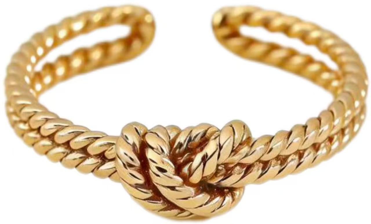 Silberring Ring damen silber S925,Ring verstellbar, 18K vergoldet