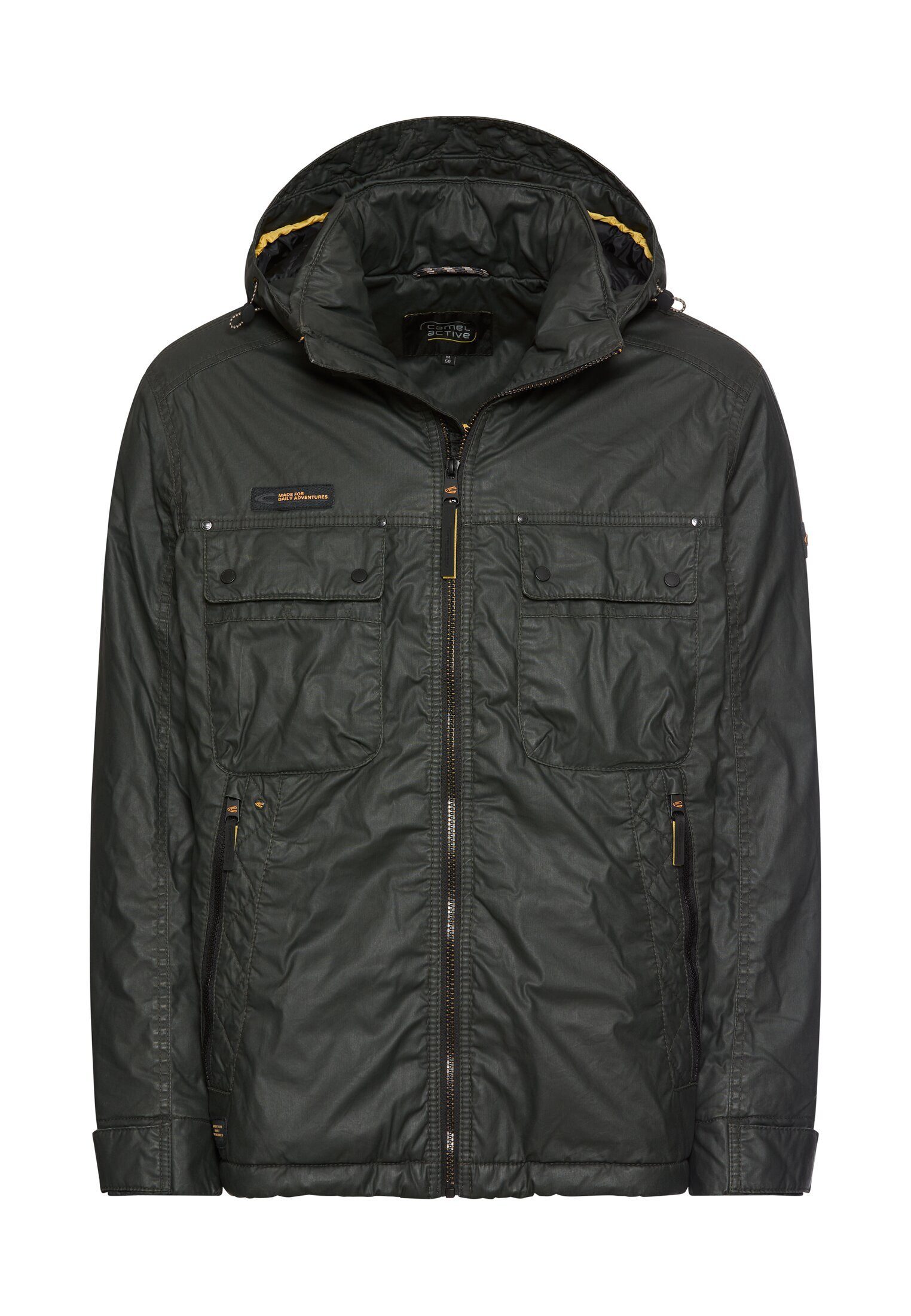camel active Winterjacke aus gewachster Baumwolle Langarm