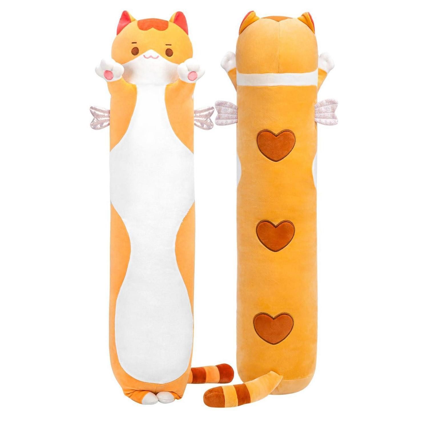 LuxusKollektion Kuscheltier Stofftier Katze 70cm Plüschkissen Kätzchen Orange Braune Katze 70 CM