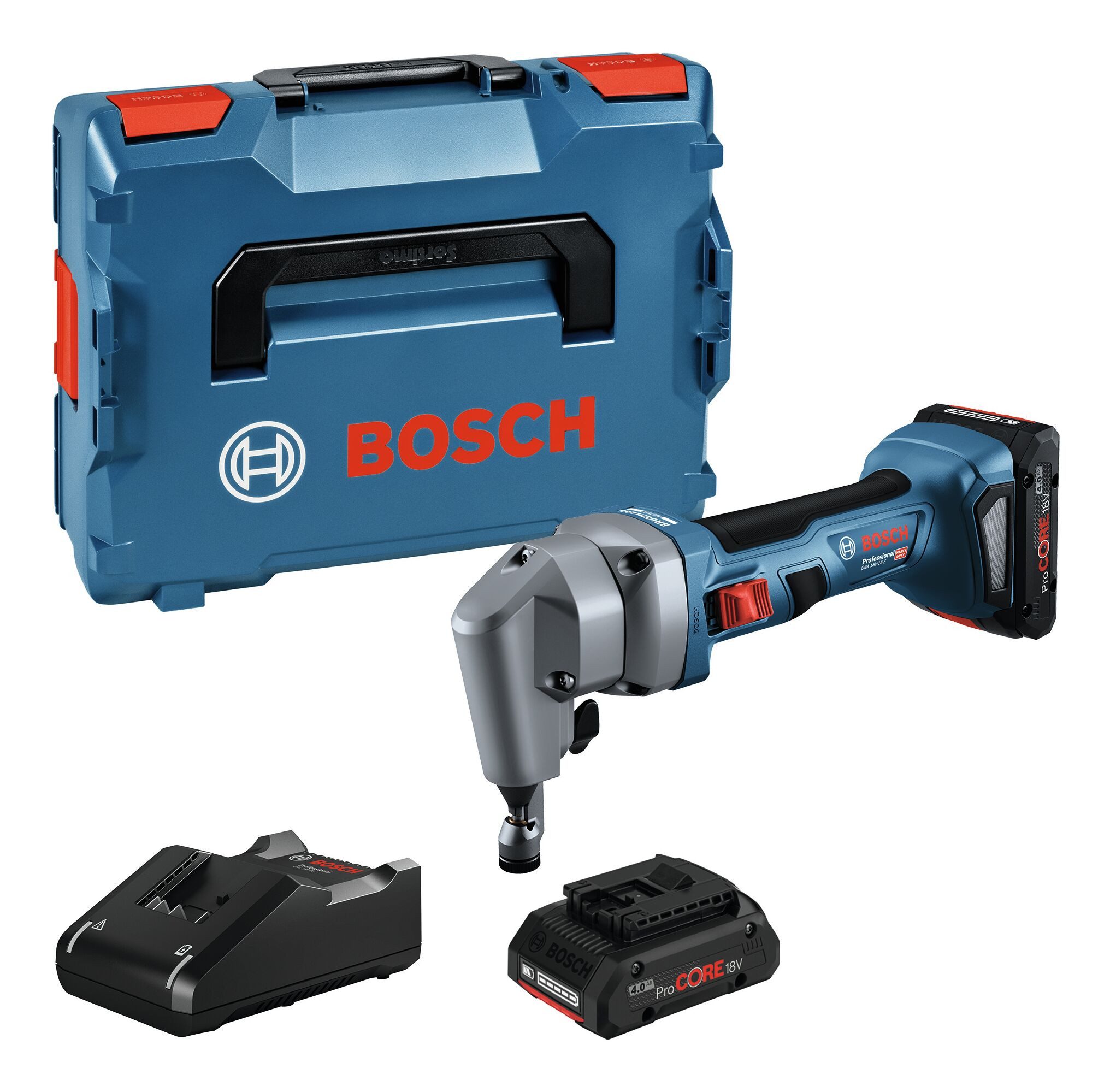 BOSCH Akku-Knabber GNA 18V-16 E, 18 in V, Nager mit 2x Akku ProCORE 4 Ah - in L-BOXX 136