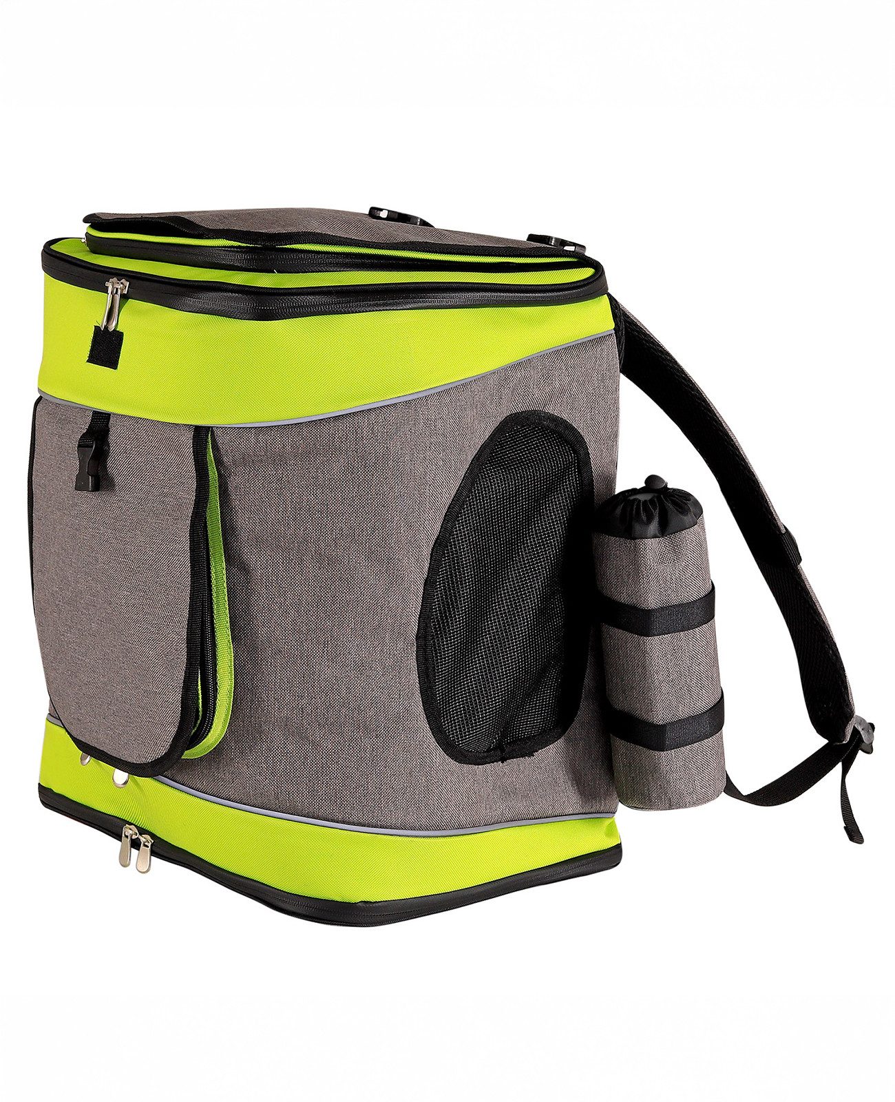 lionto Tiertransporttasche für Katzen, Rucksack wetterfest bis 14 kg, atmungsaktiv, mit Karabiner & herausnehmbarer Unterlage