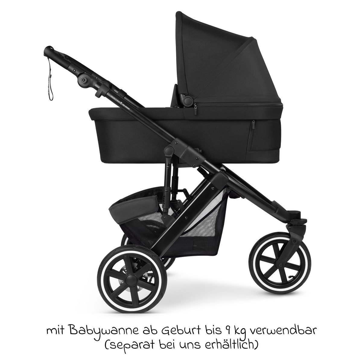 ABC Design Kombi-Kinderwagen Salsa 5 Run - Pure - Coal, 2in1 Kinderwagen Buggy mit Luftreifen, Babywanne, Sportsitz & Zubehör