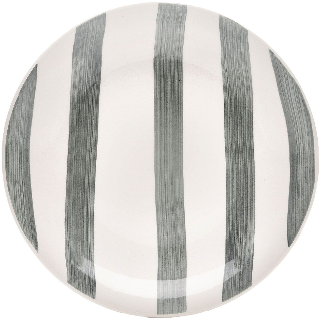 van Well Dessertteller Mallorca, Teller 19 cm, 6 Stück, (6 St), Teller Set, Keramik, Streifenoptik, spülmaschinen-/mikrowellengeeignet