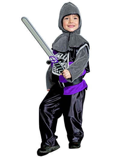 Das Kostümland Ritter-Kostüm Ritter Tarik Kostüm für Kinder Schwarz Lila - Schöne Jungen Verkleidung für Ritterfest, Kindergeburtstag, Karneval oder Ritterspiele