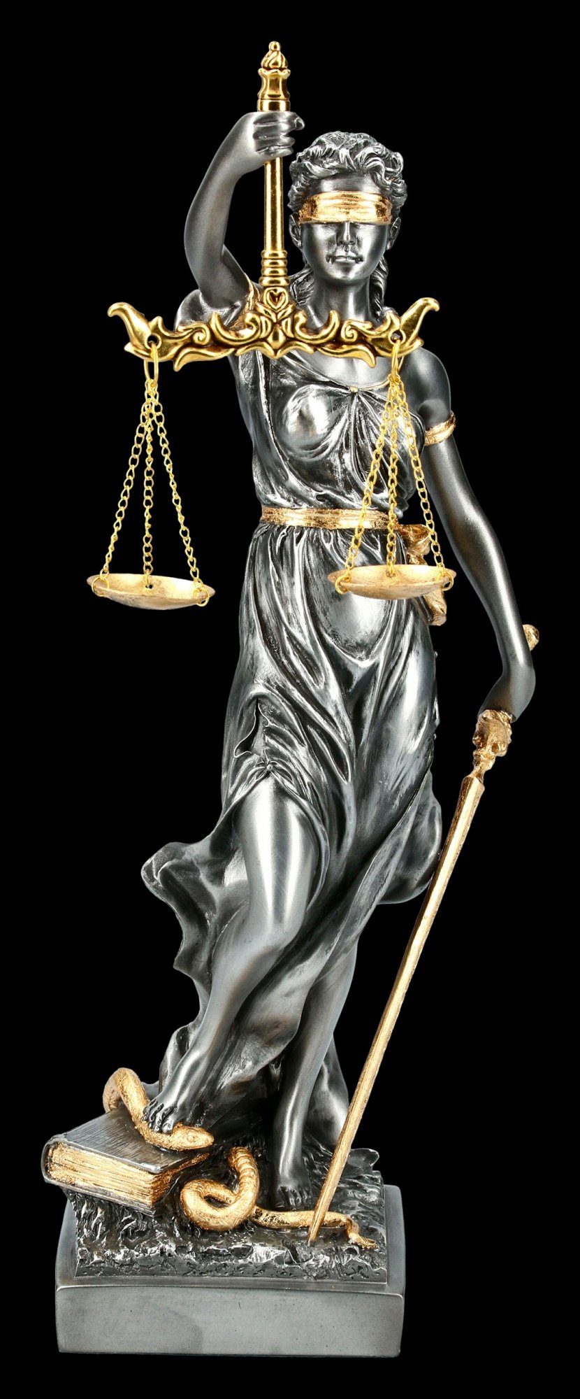 Figuren Shop Dike Mittlere GmbH Göttin - - der Figur Veronese Deko Justitia Gerechtigkeit silber gold Dekofigur 