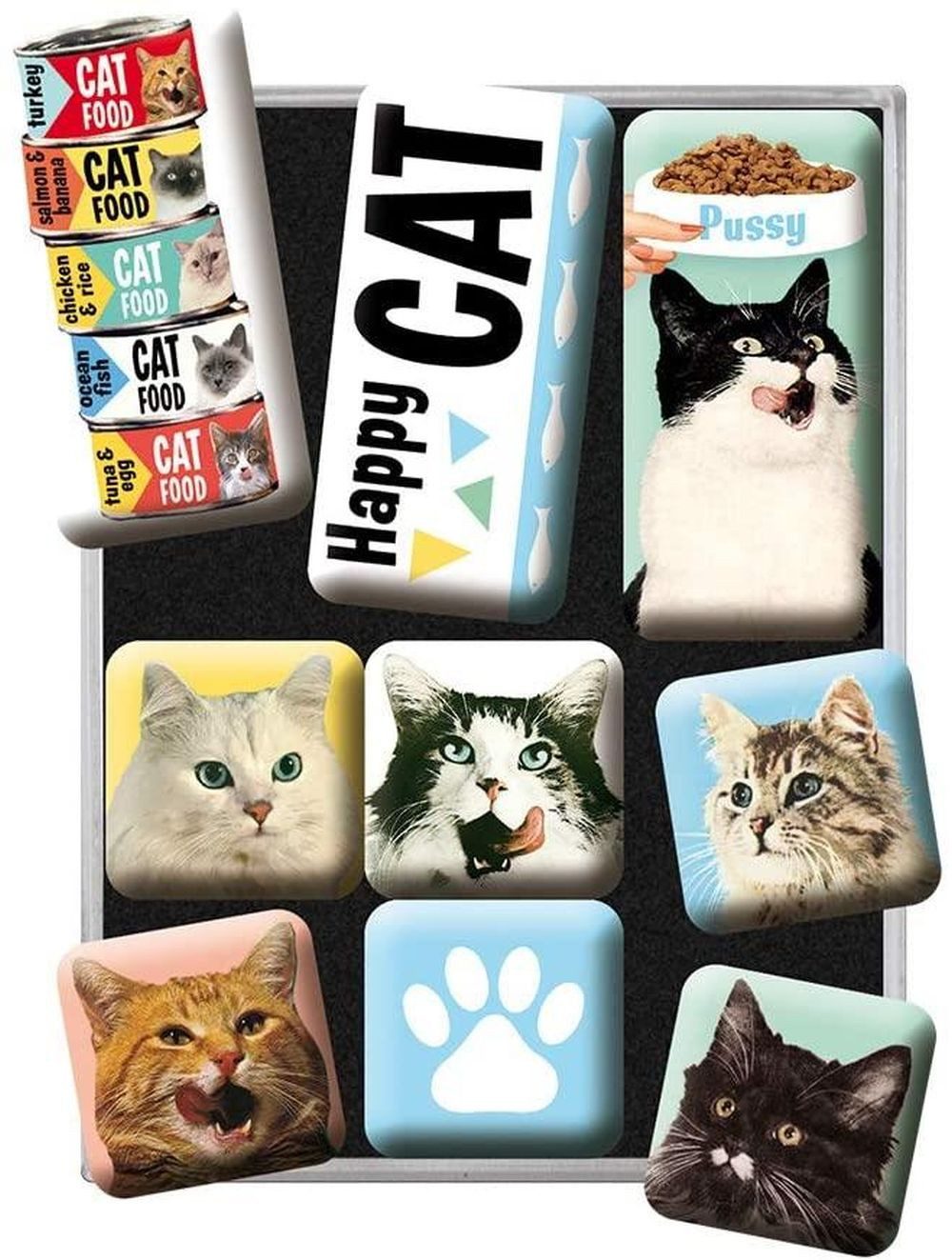 Nostalgic-Art Magnet 9tlg. Magnetset - Animal Club - Happy Cats