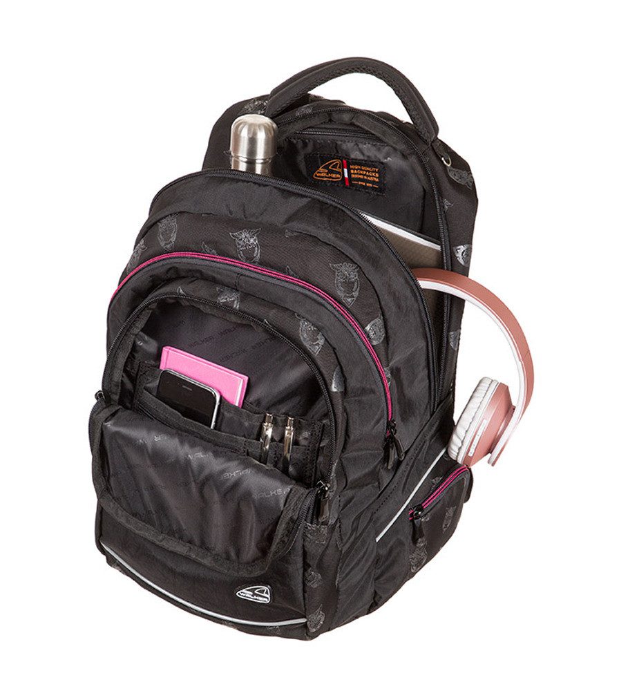 Schneiders Vienna Schulrucksack SCHNEIDERS Schulrucksack Fame Owls schwarz